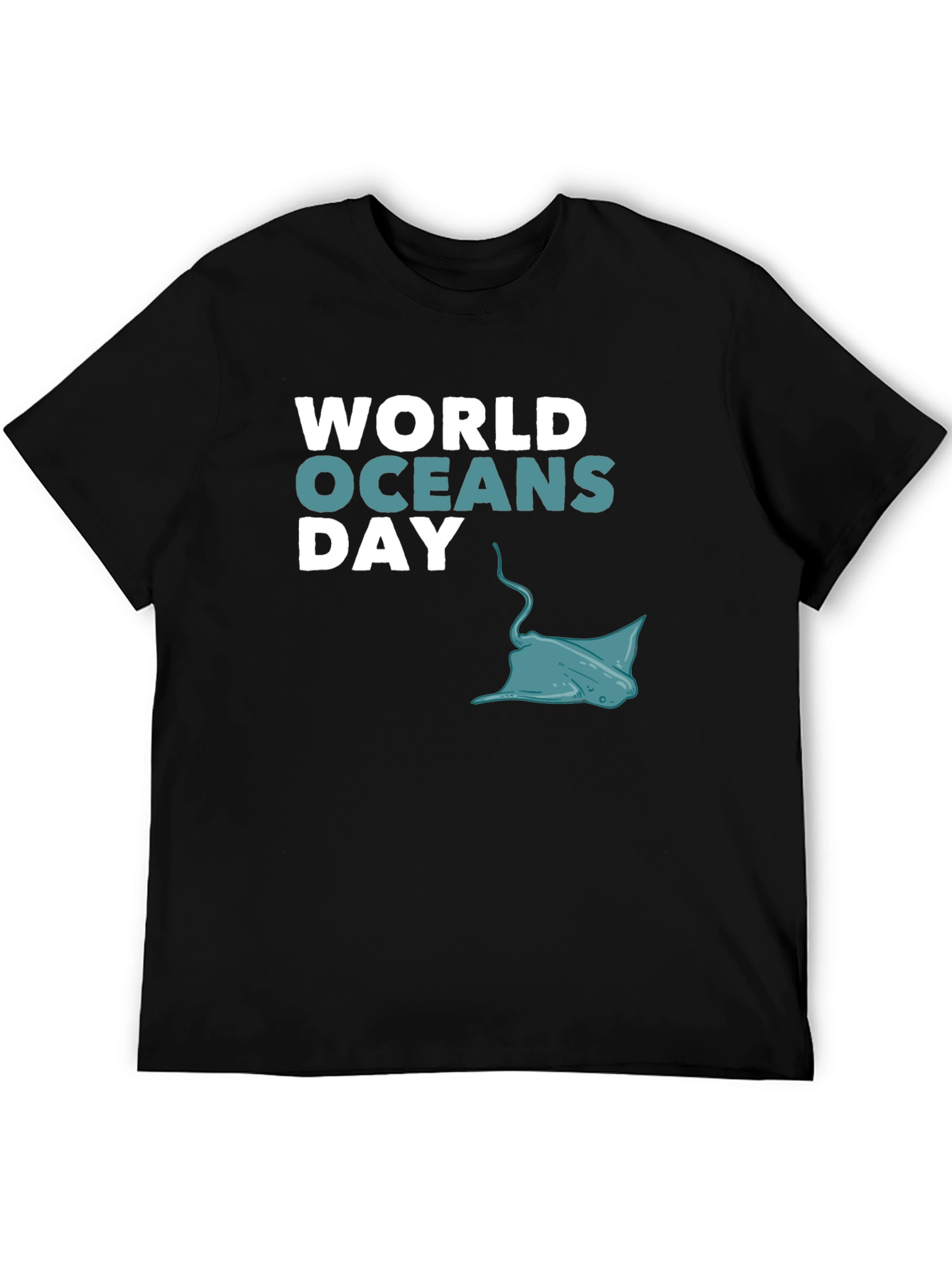 World Oceans Day Black Graphic T-Shirt