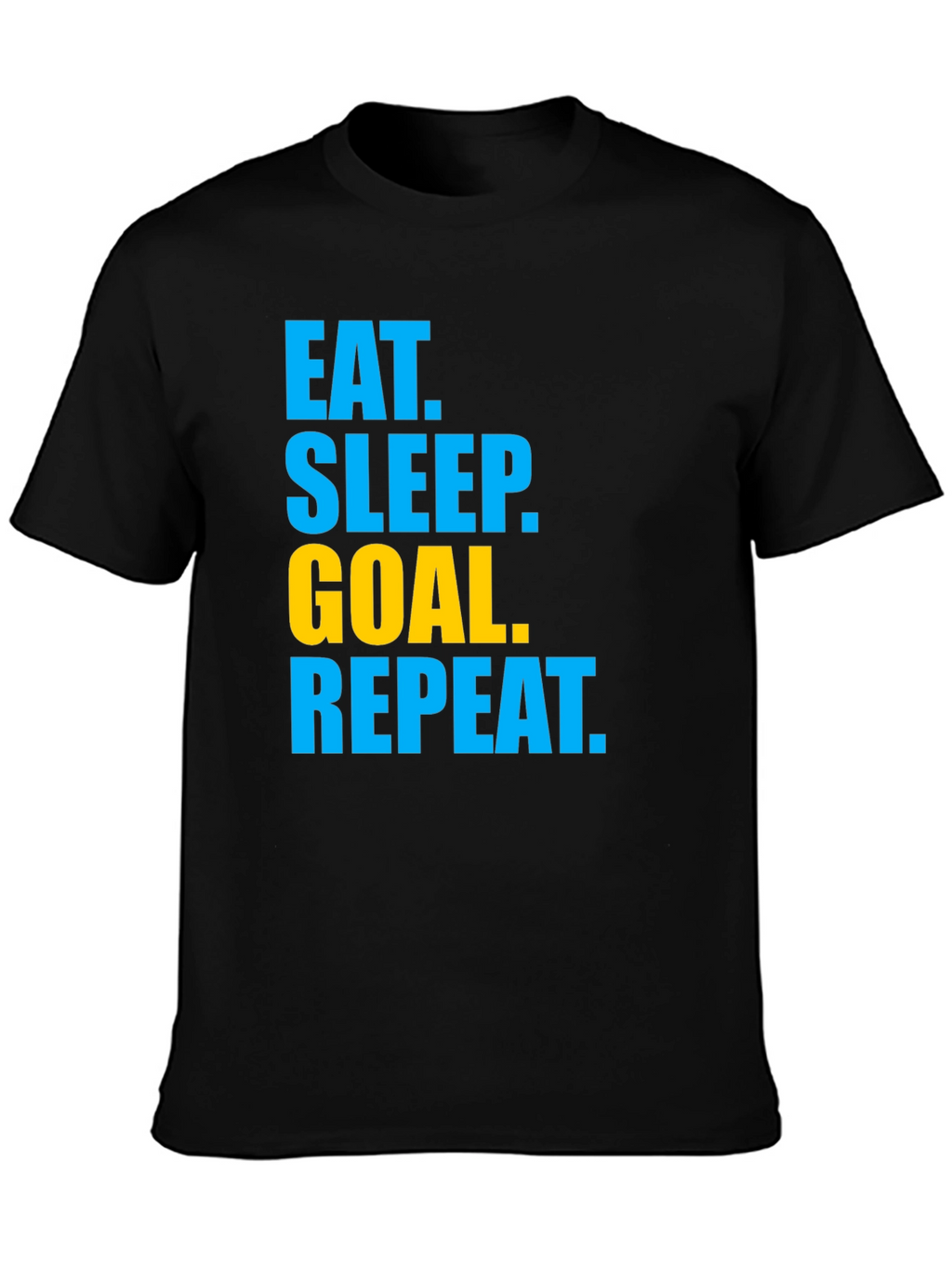 Eat Sleep Goal Repeat Graphic Tee - Black