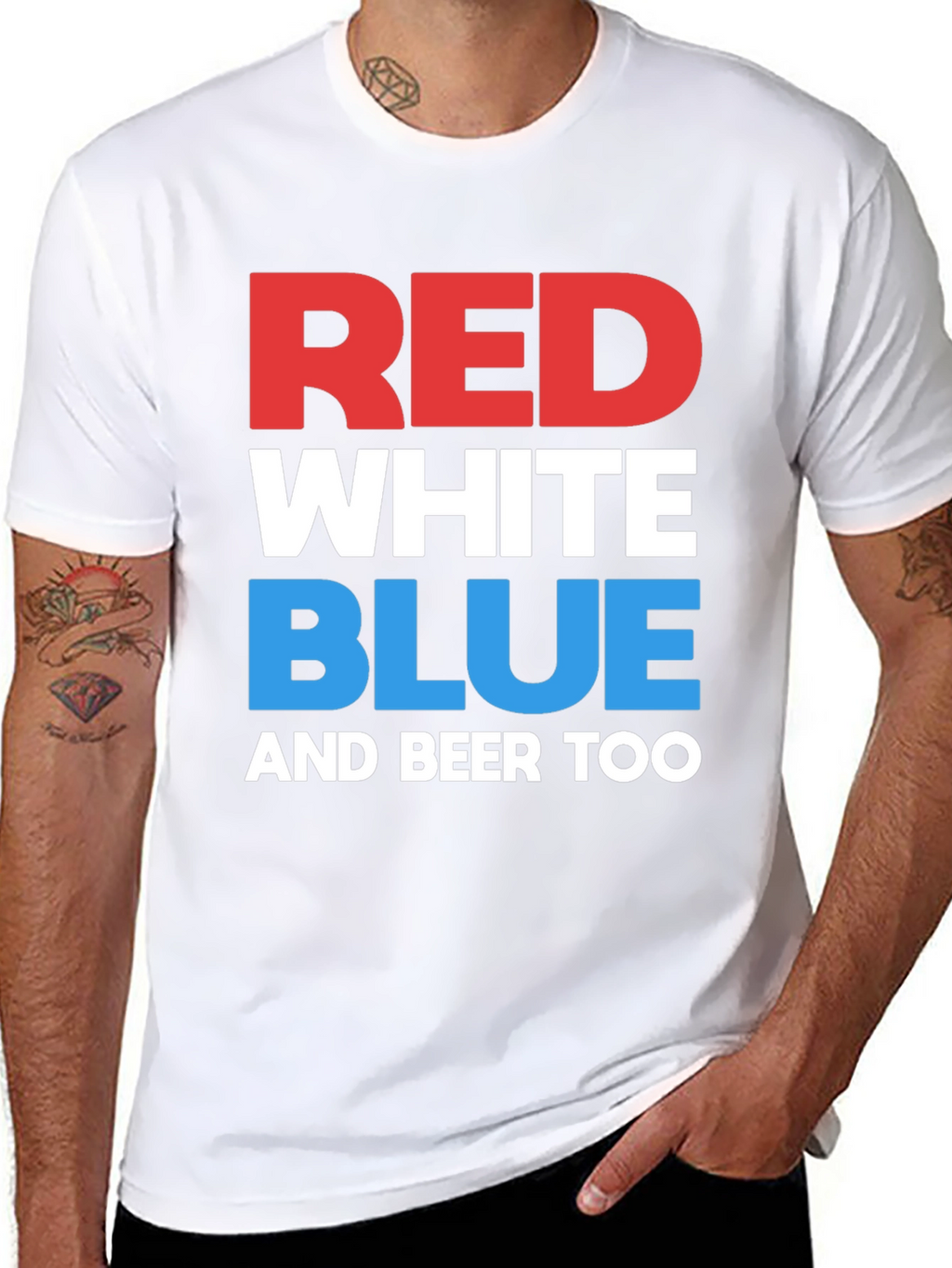 Red White Blue & Beer Too Graphic T-Shirt