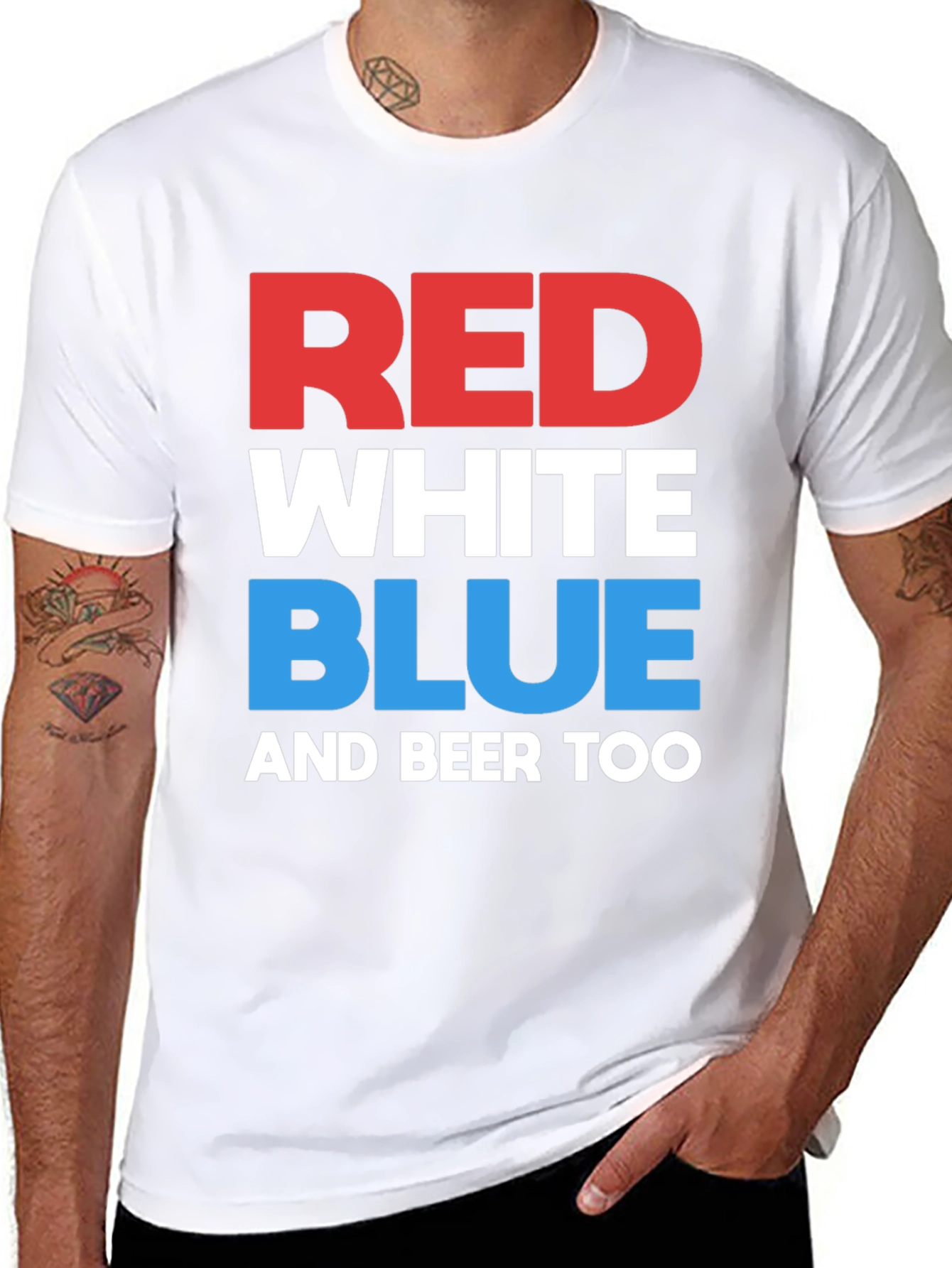 Red White Blue & Beer Too Graphic T-Shirt