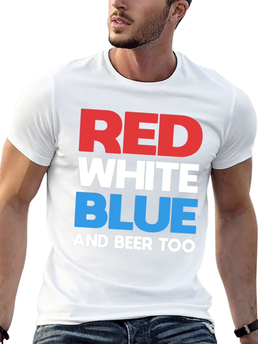 Red White Blue & Beer Too Graphic T-Shirt