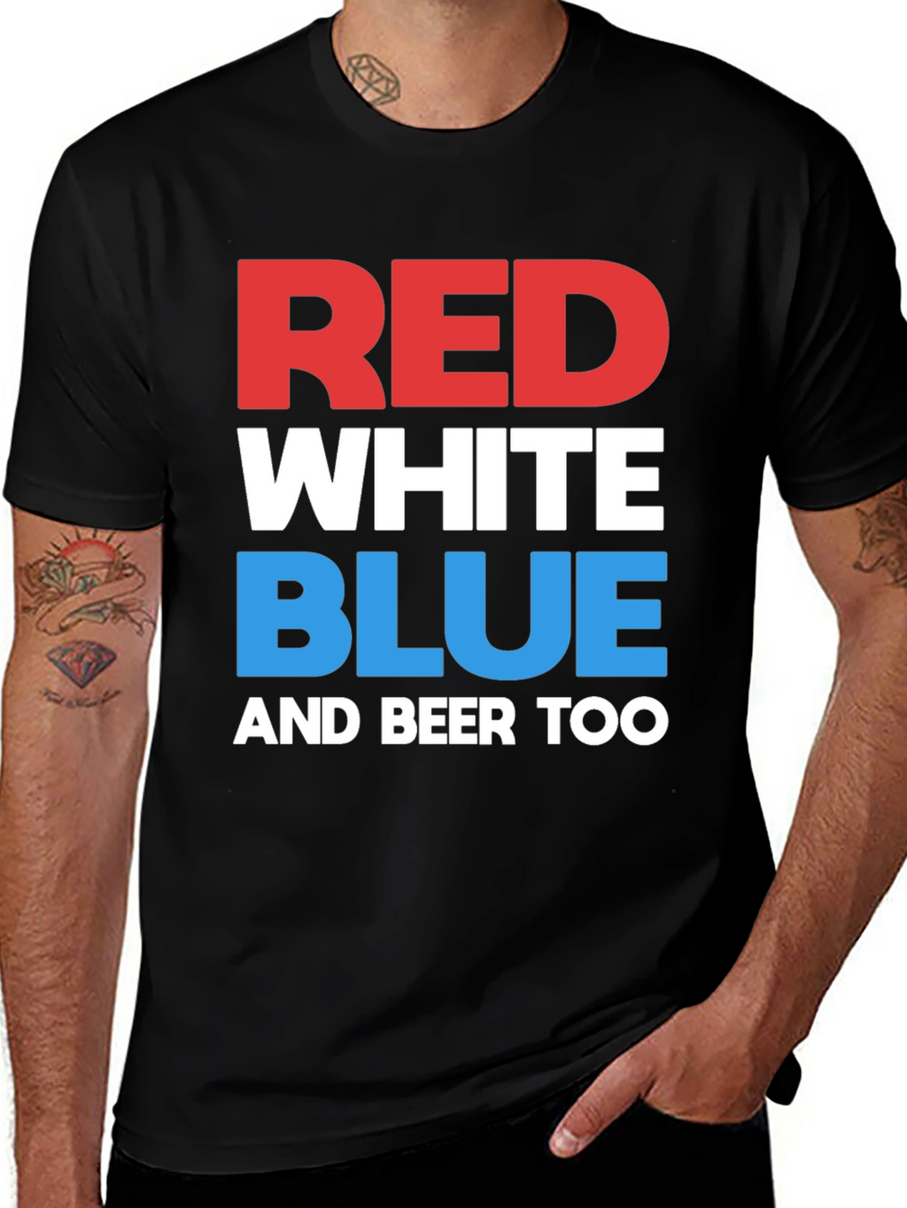 Red White Blue & Beer Too Graphic T-Shirt