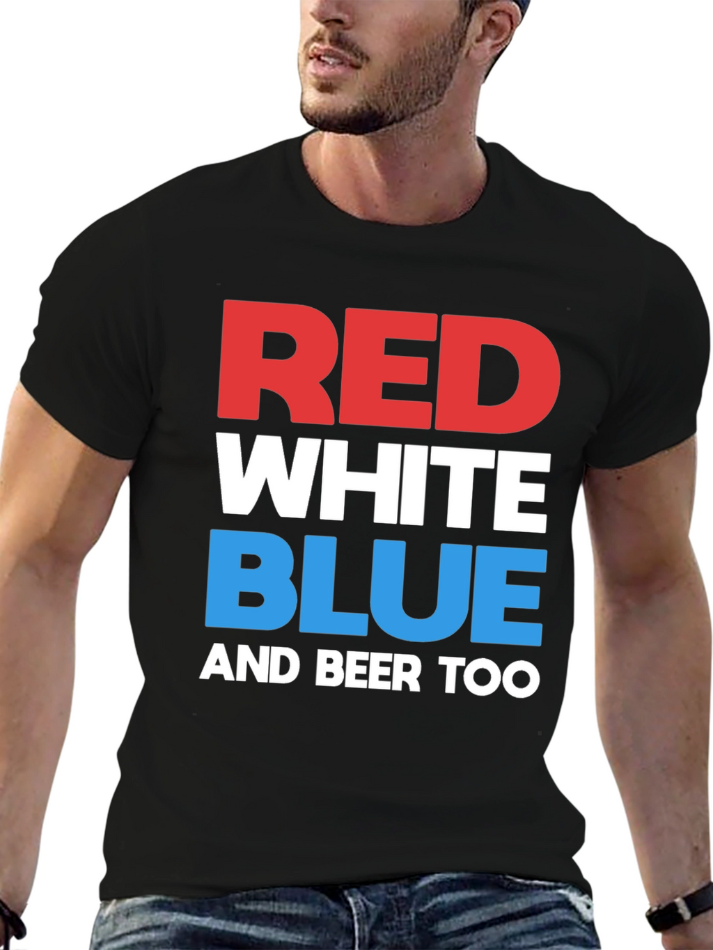 Red White Blue & Beer Too Graphic T-Shirt