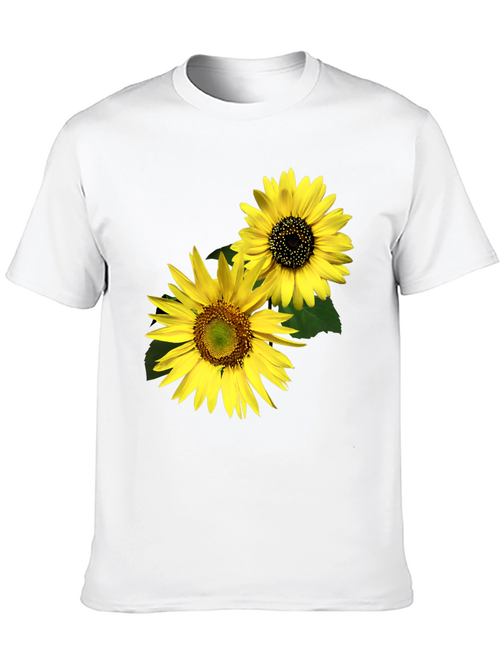 Sunflower Graphic Tee - Black Cotton Casual