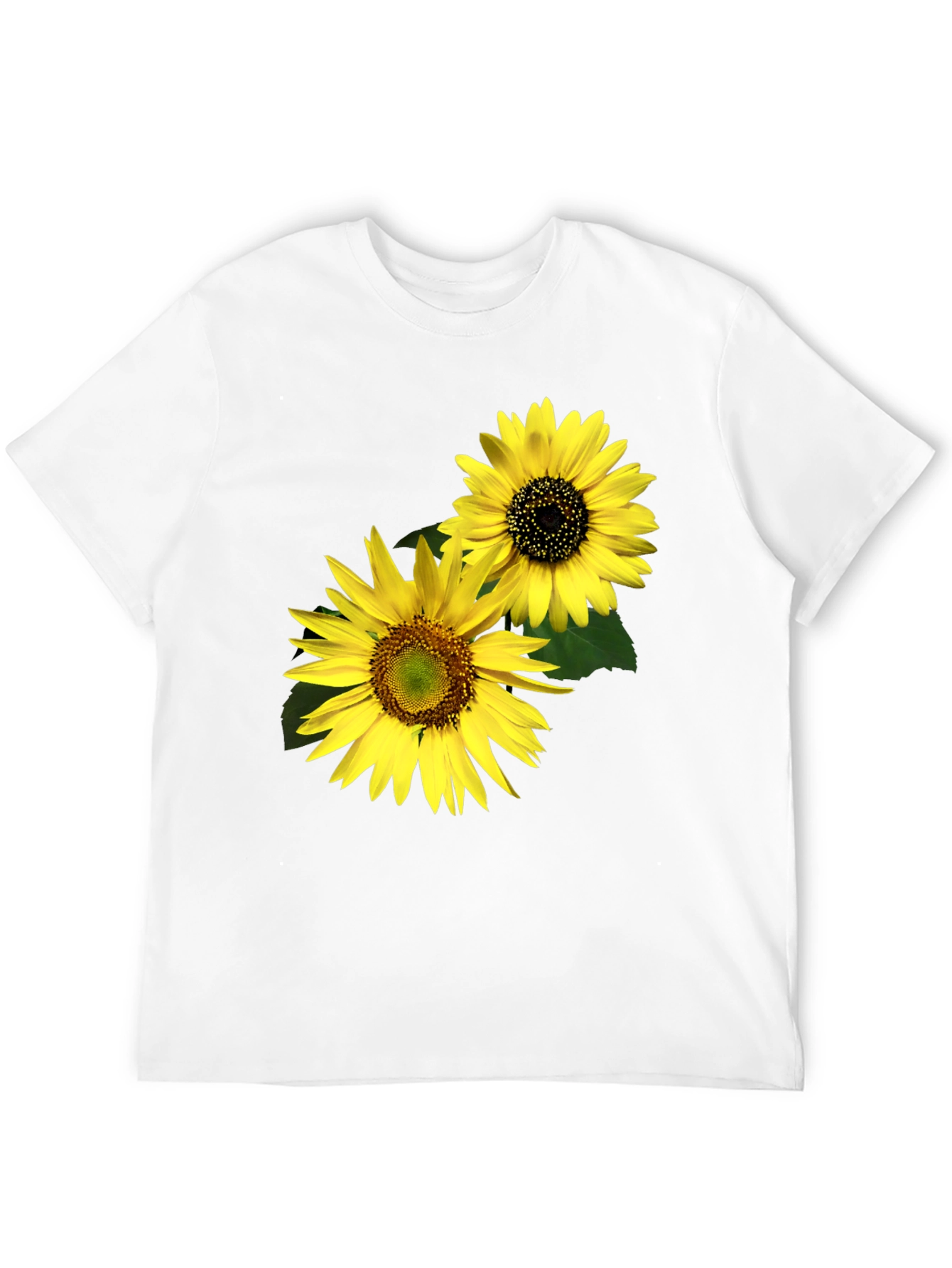 Sunflower Graphic Tee - Black Cotton Casual