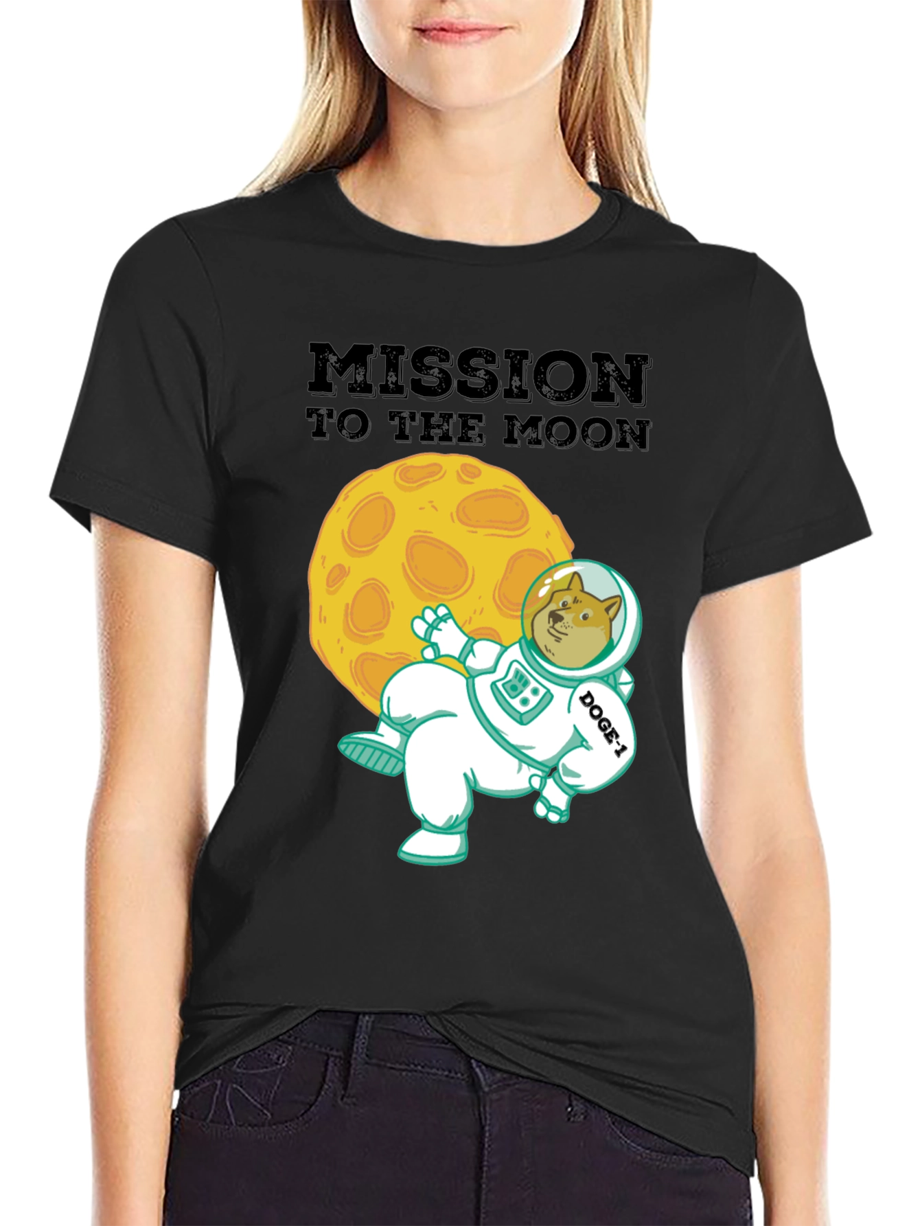 Mission to the Moon Doge T-Shirt - Crypto Meme Tee