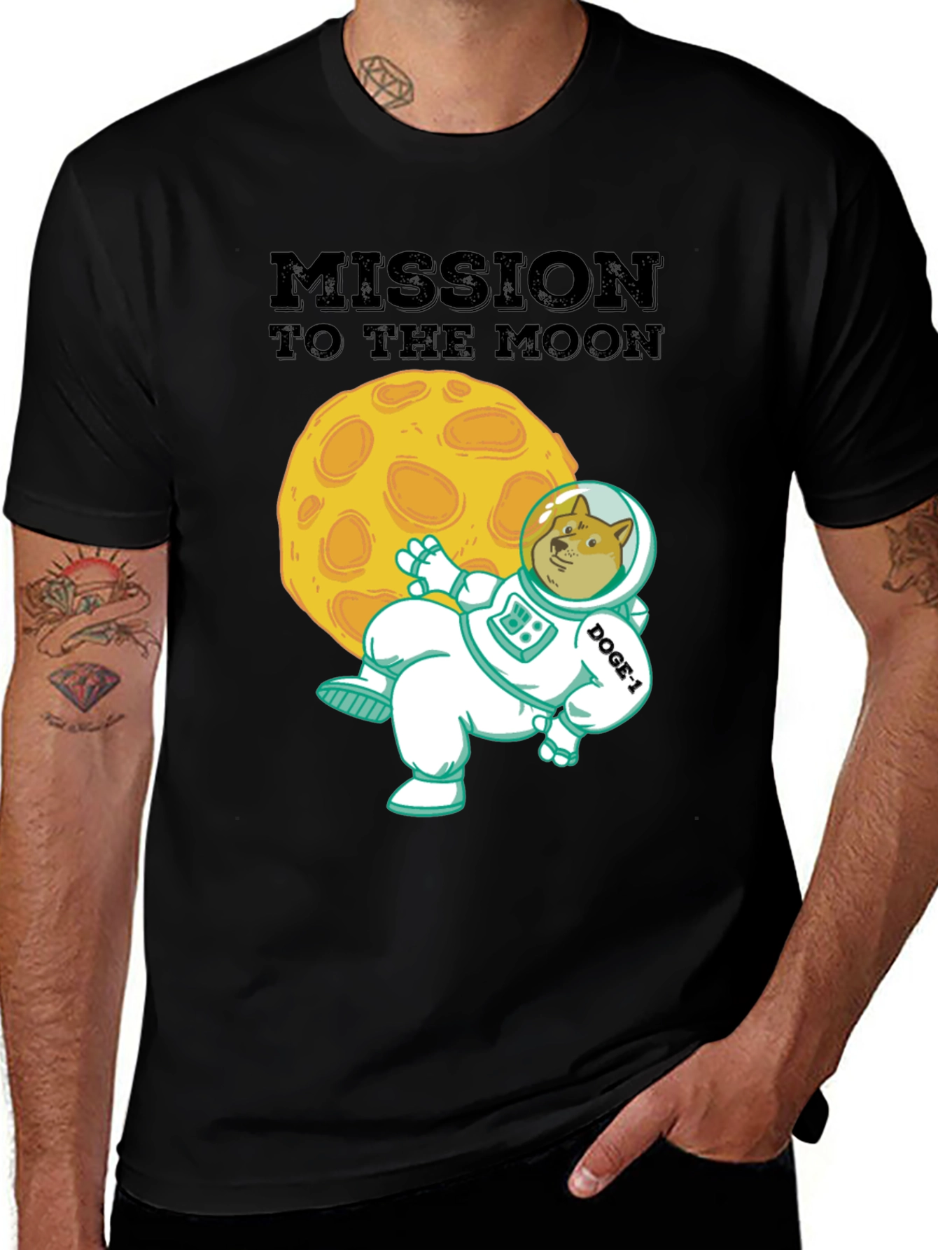 Mission to the Moon Doge T-Shirt - Crypto Meme Tee