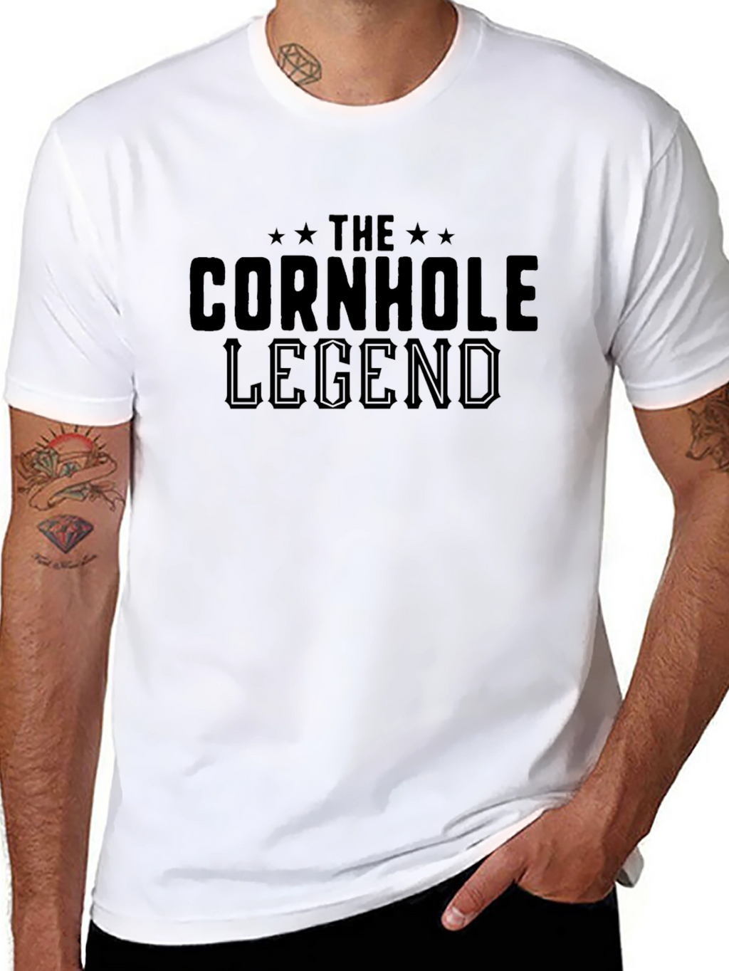 The Cornhole Legend Black Graphic T-Shirt