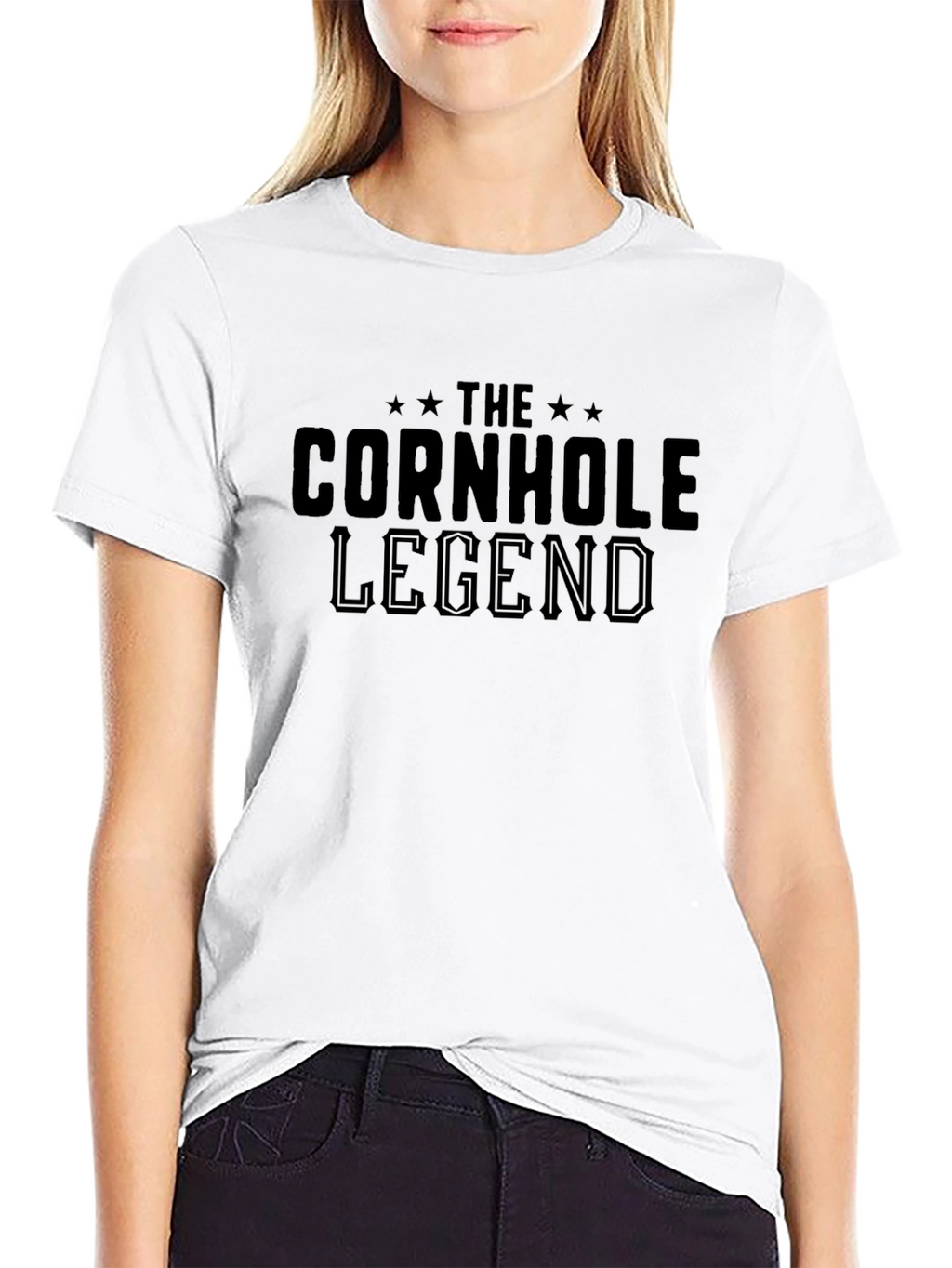 The Cornhole Legend Black Graphic T-Shirt