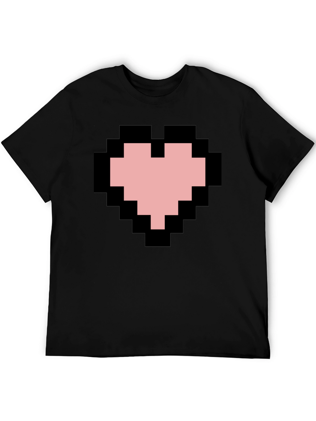 Pixel Heart Graphic Black T-Shirt