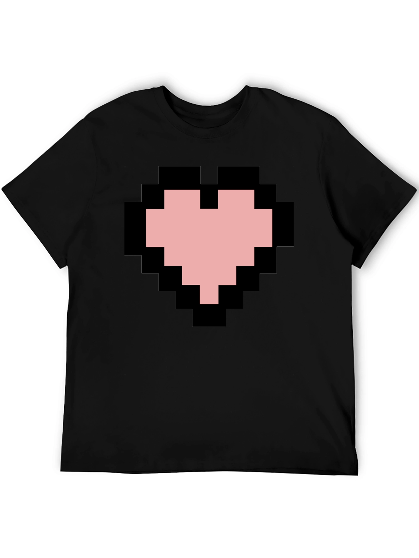 Pixel Heart Graphic Black T-Shirt