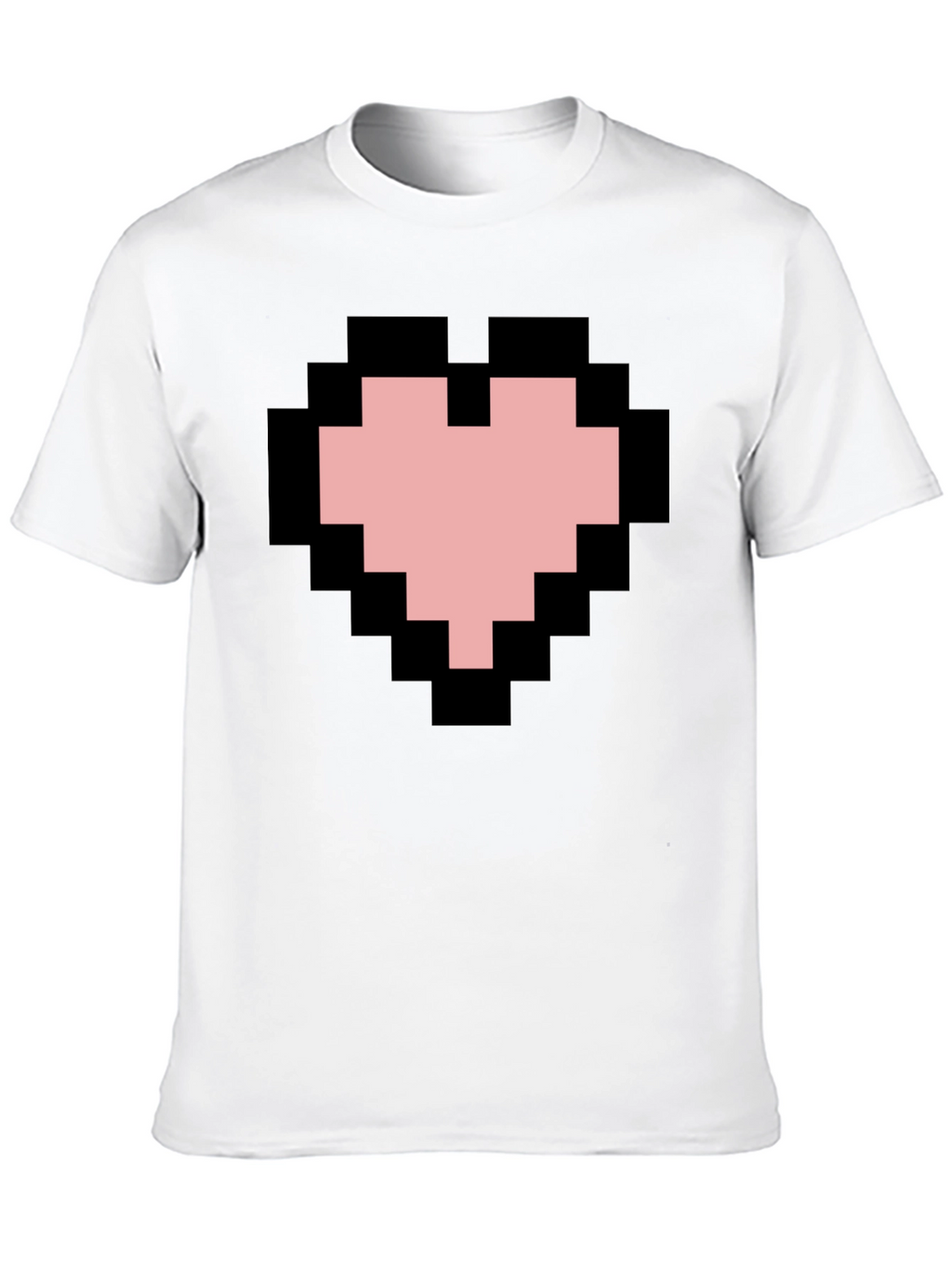 Pixel Heart Graphic Black T-Shirt