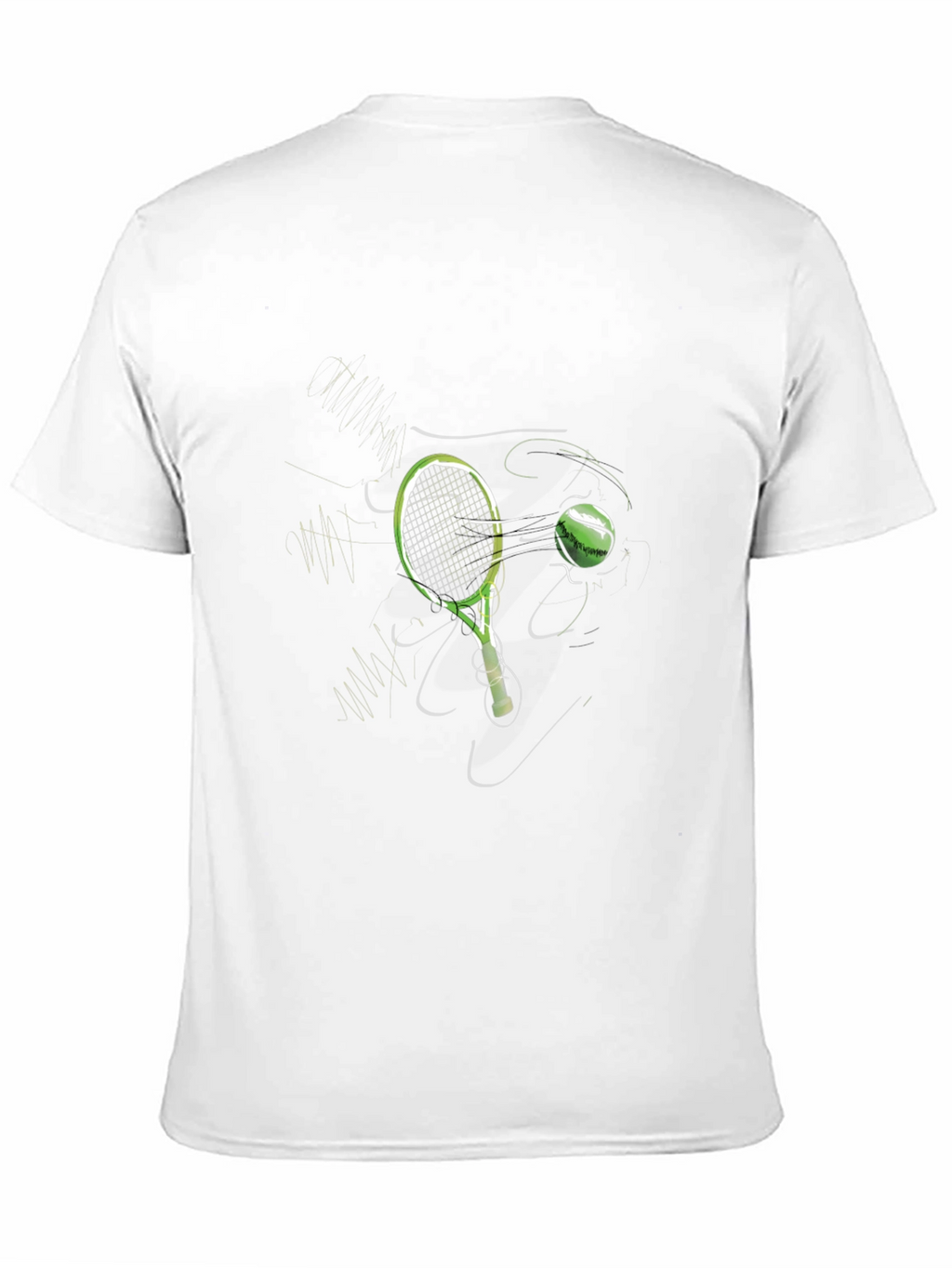 Tennis Racket Graphic Black T-Shirt
