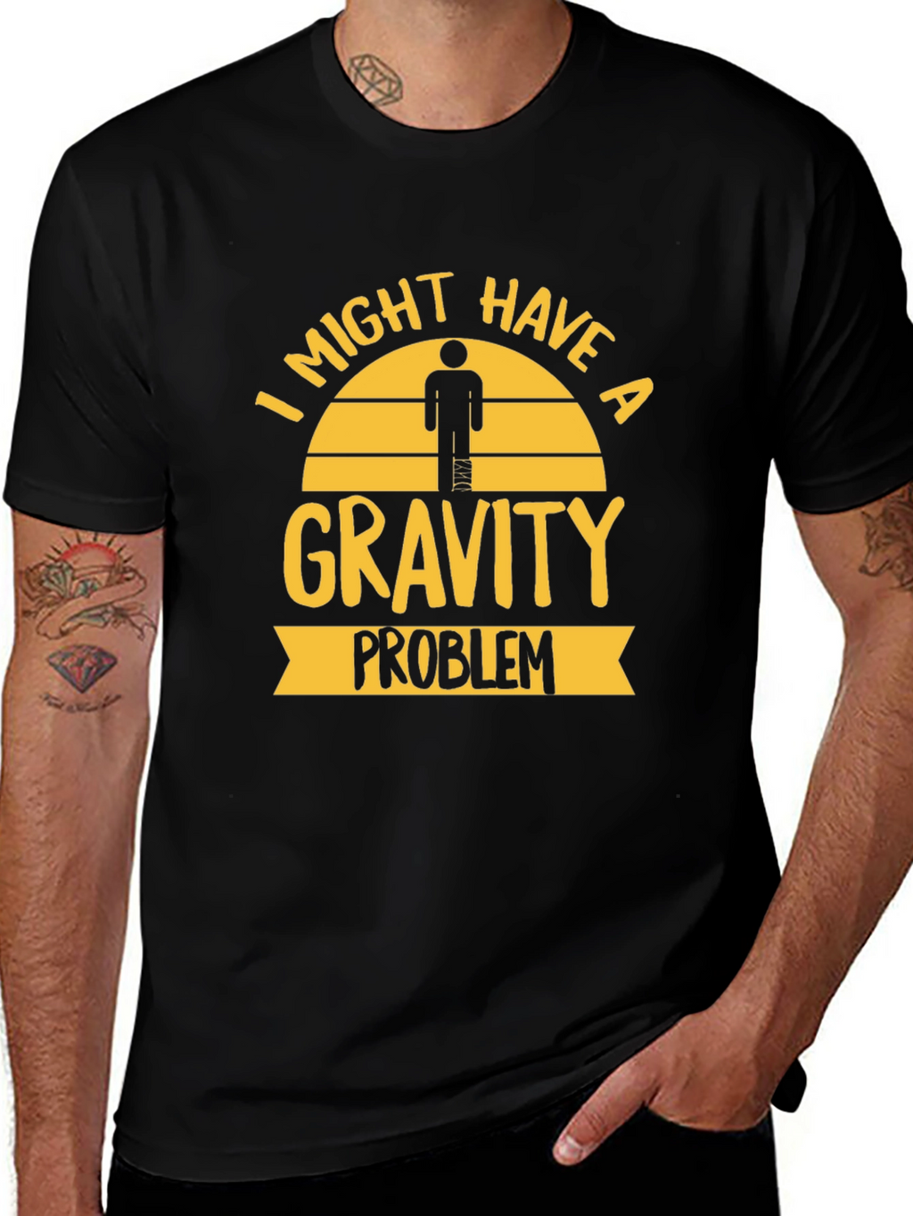 Gravity Problem Humor Graphic Tee