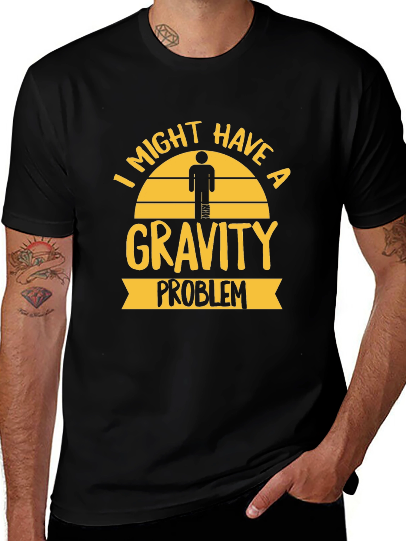 Gravity Problem Humor Graphic Tee
