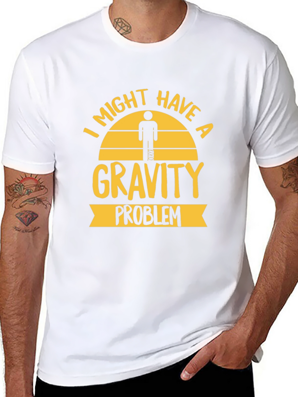 Gravity Problem Humor Graphic Tee