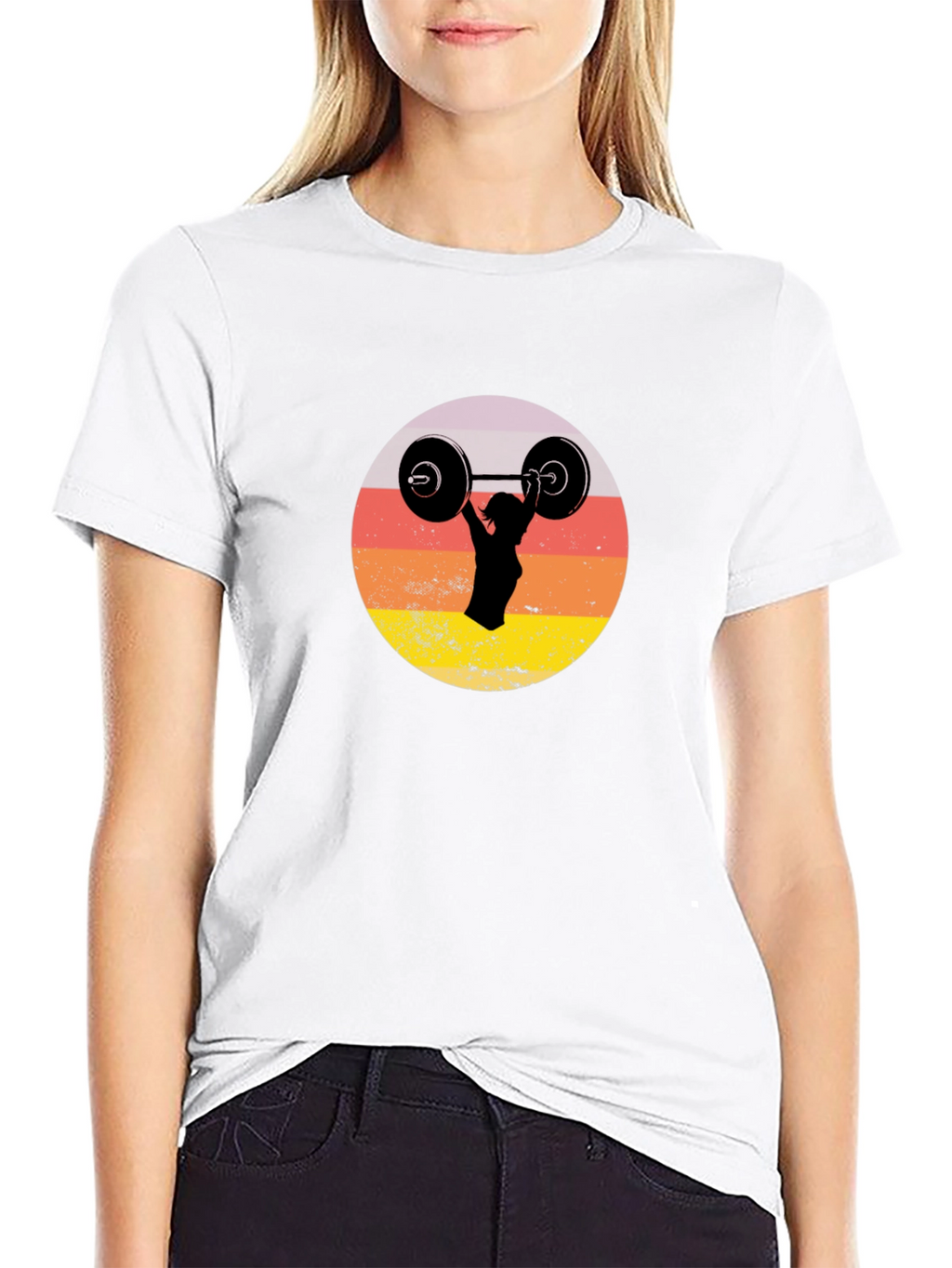 Retro Sunset Weightlifting Tee
