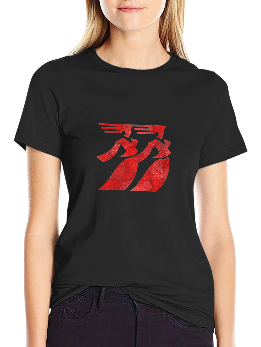 Mens Graphic Print T-Shirt - Red Symbol Design