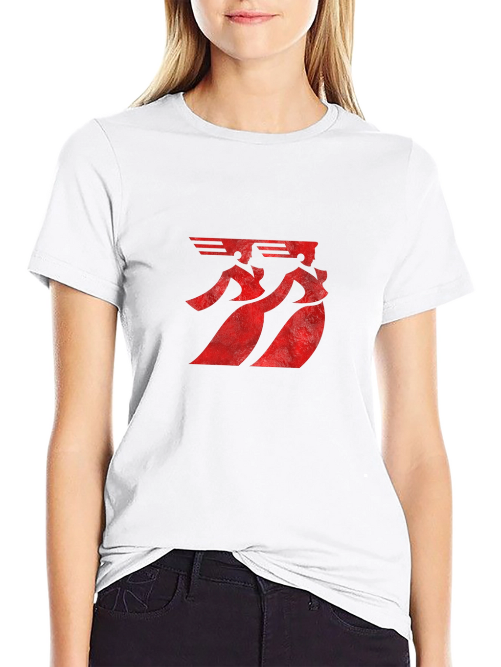 Mens Graphic Print T-Shirt - Red Symbol Design