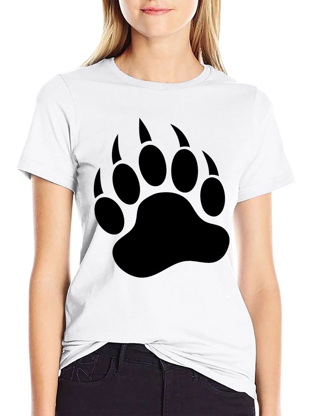 Black Bear Claw Print T-Shirt