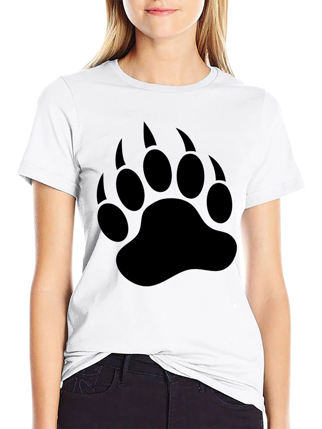 Black Bear Claw Print T-Shirt