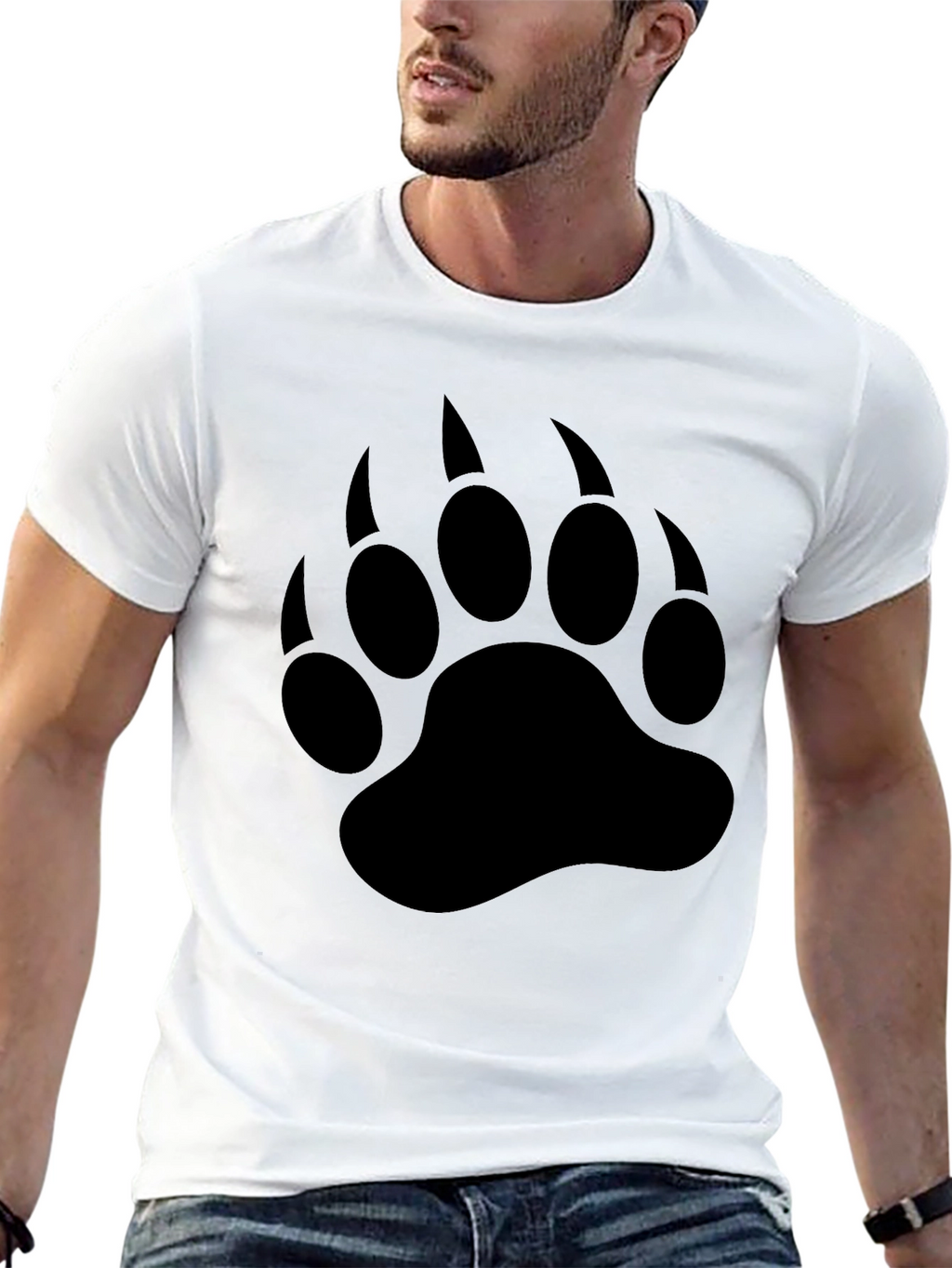 Black Bear Claw Print T-Shirt