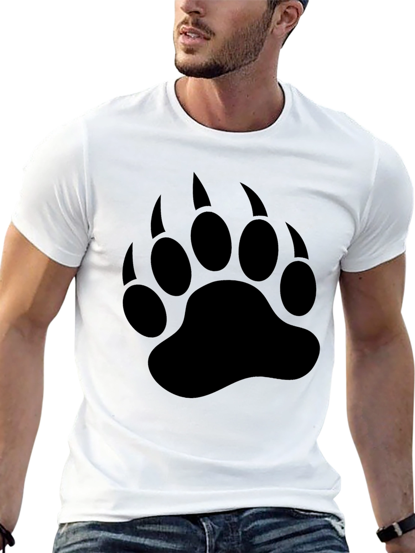 Black Bear Claw Print T-Shirt