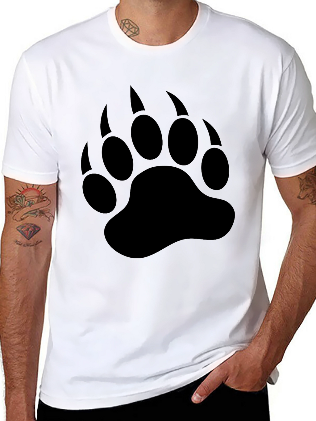 Black Bear Claw Print T-Shirt