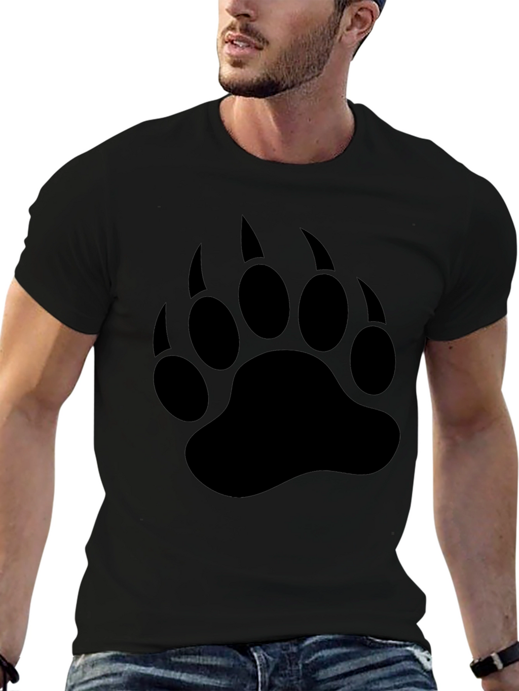 Black Bear Claw Print T-Shirt