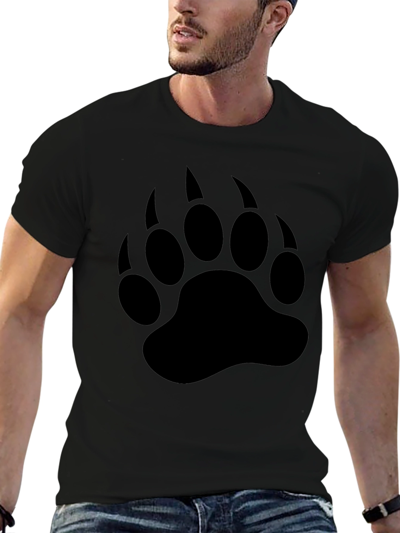 Black Bear Claw Print T-Shirt