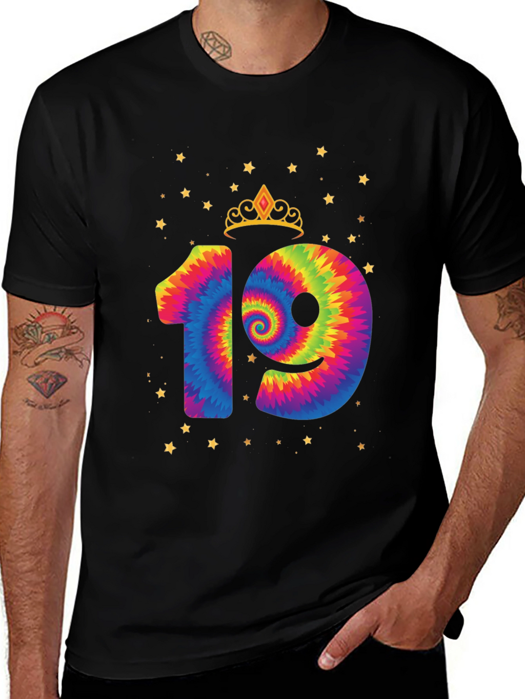 Birthday 19th Tie-Dye T-Shirt