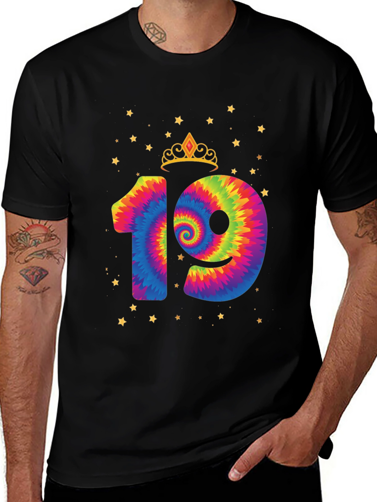 Birthday 19th Tie-Dye T-Shirt