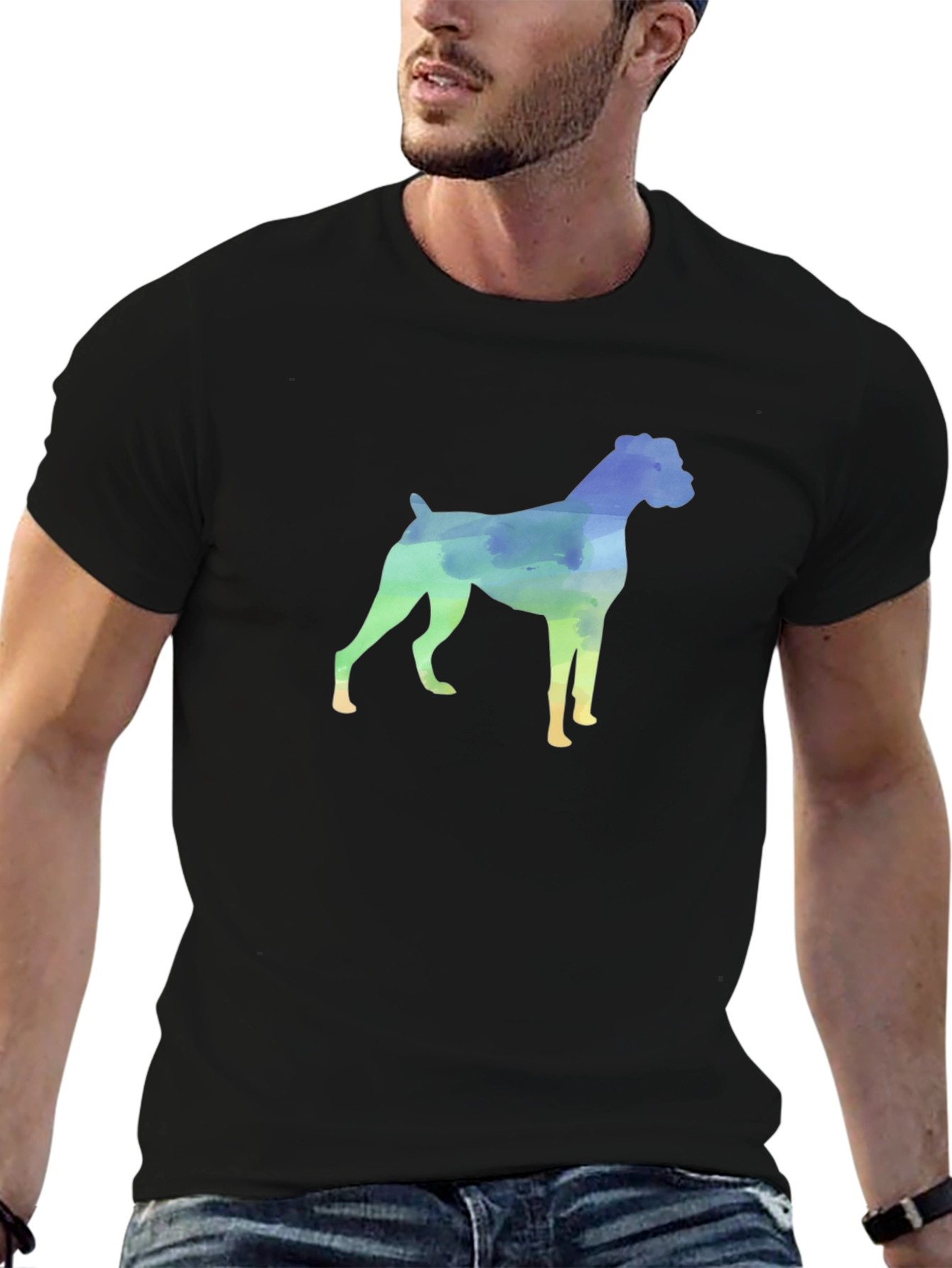 Boxer Dog Watercolor Graphic T-Shirt - Unisex