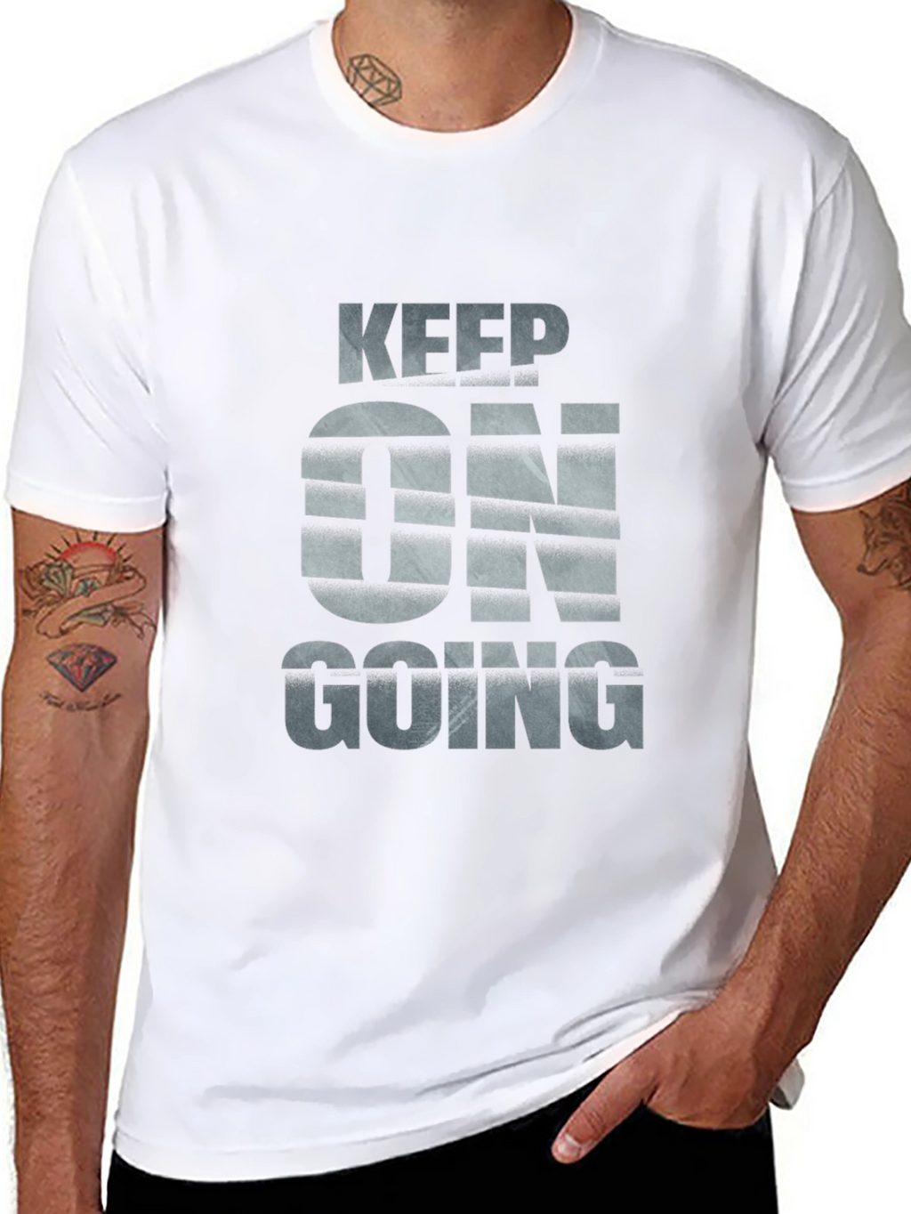 Keep On Going Black Graphic Tee