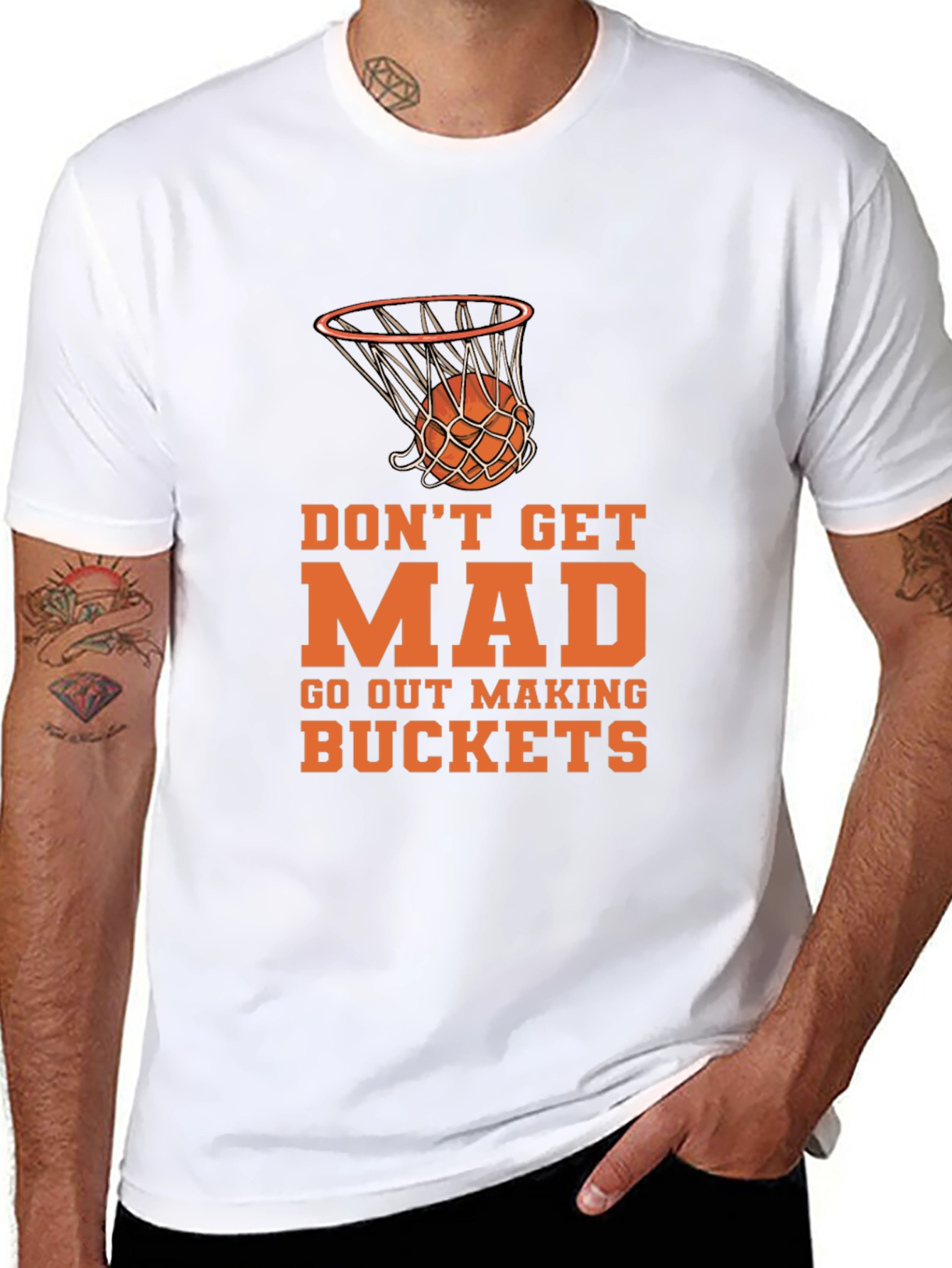 Basketball Graphic Tee - Dont Get Mad Make Buckets!