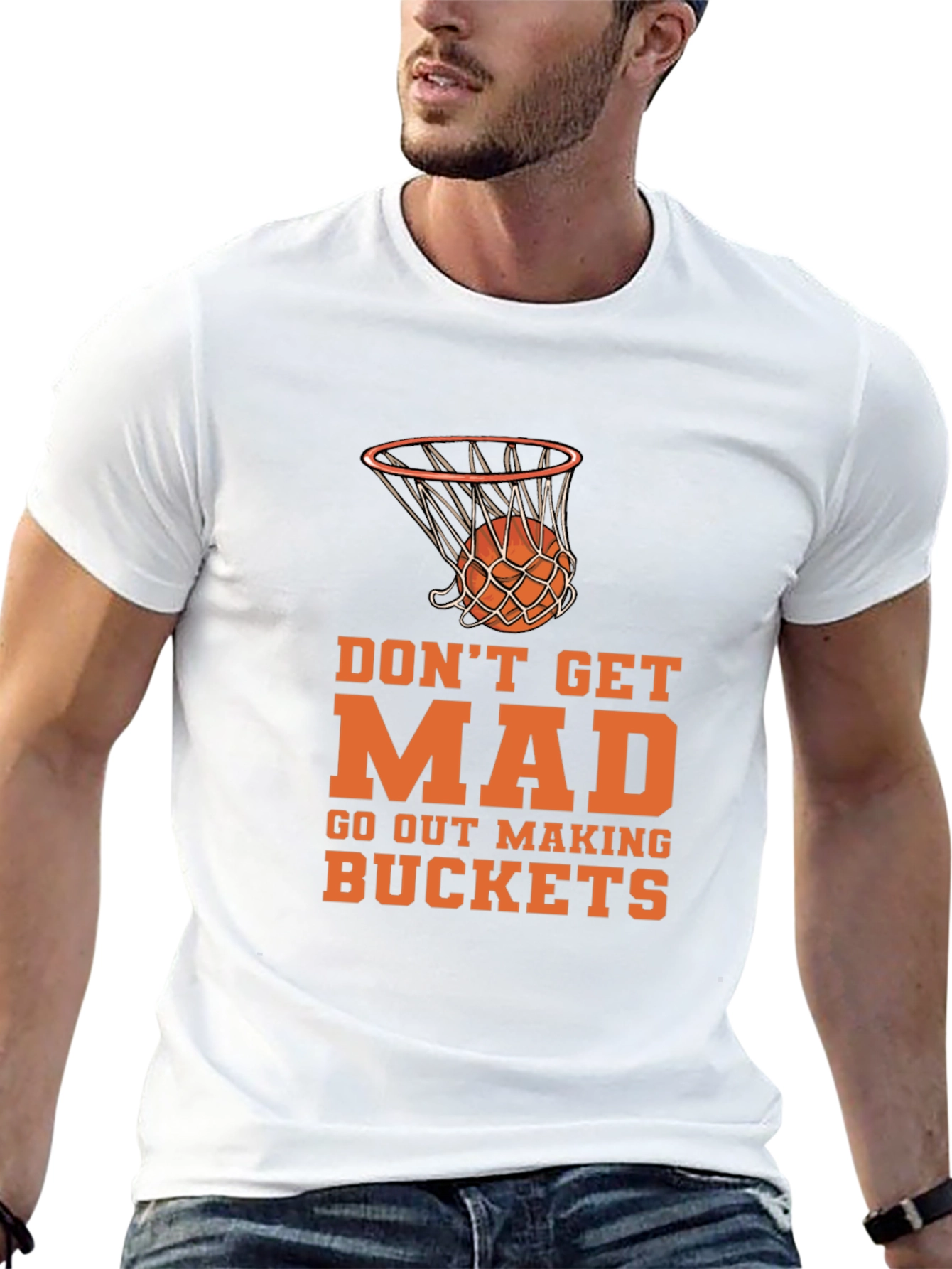 Basketball Graphic Tee - Dont Get Mad Make Buckets!