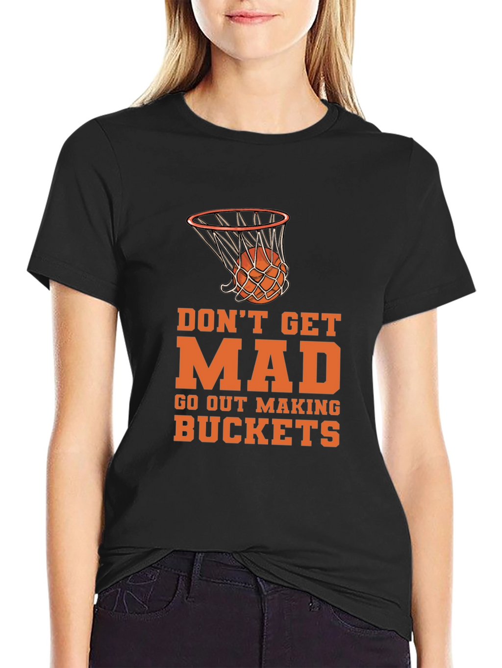 Basketball Graphic Tee - Dont Get Mad Make Buckets!