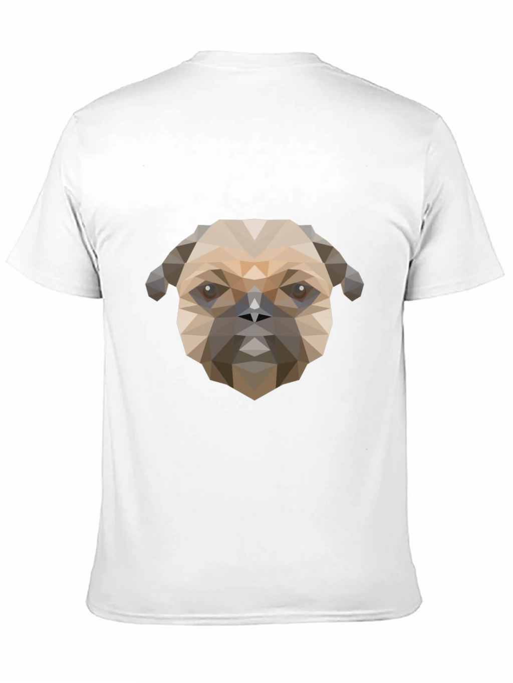 Geometric Pug Dog Graphic Print T-Shirt - Black