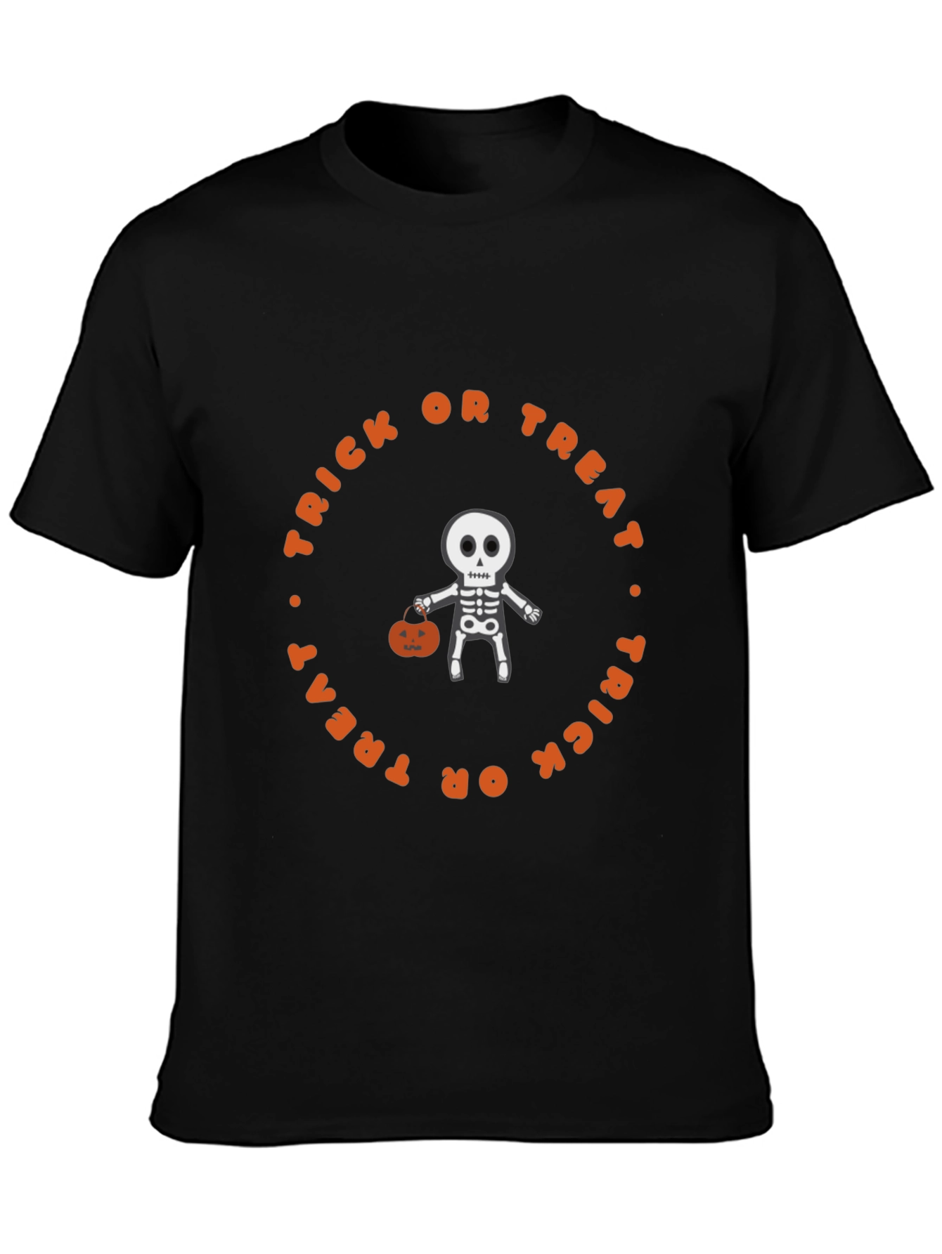 Halloween Skeleton Trick or Treat Graphic Tee