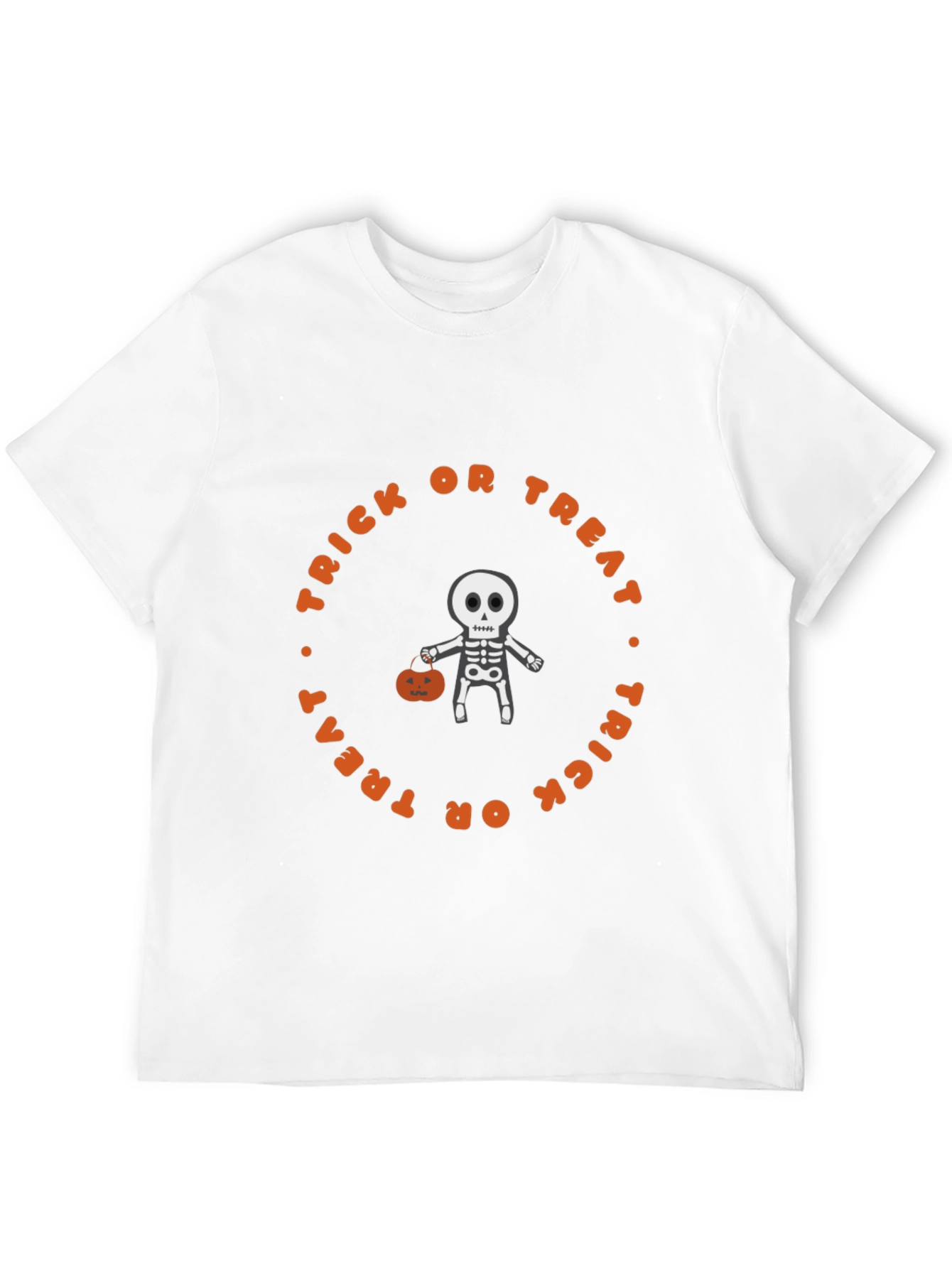 Halloween Skeleton Trick or Treat Graphic Tee