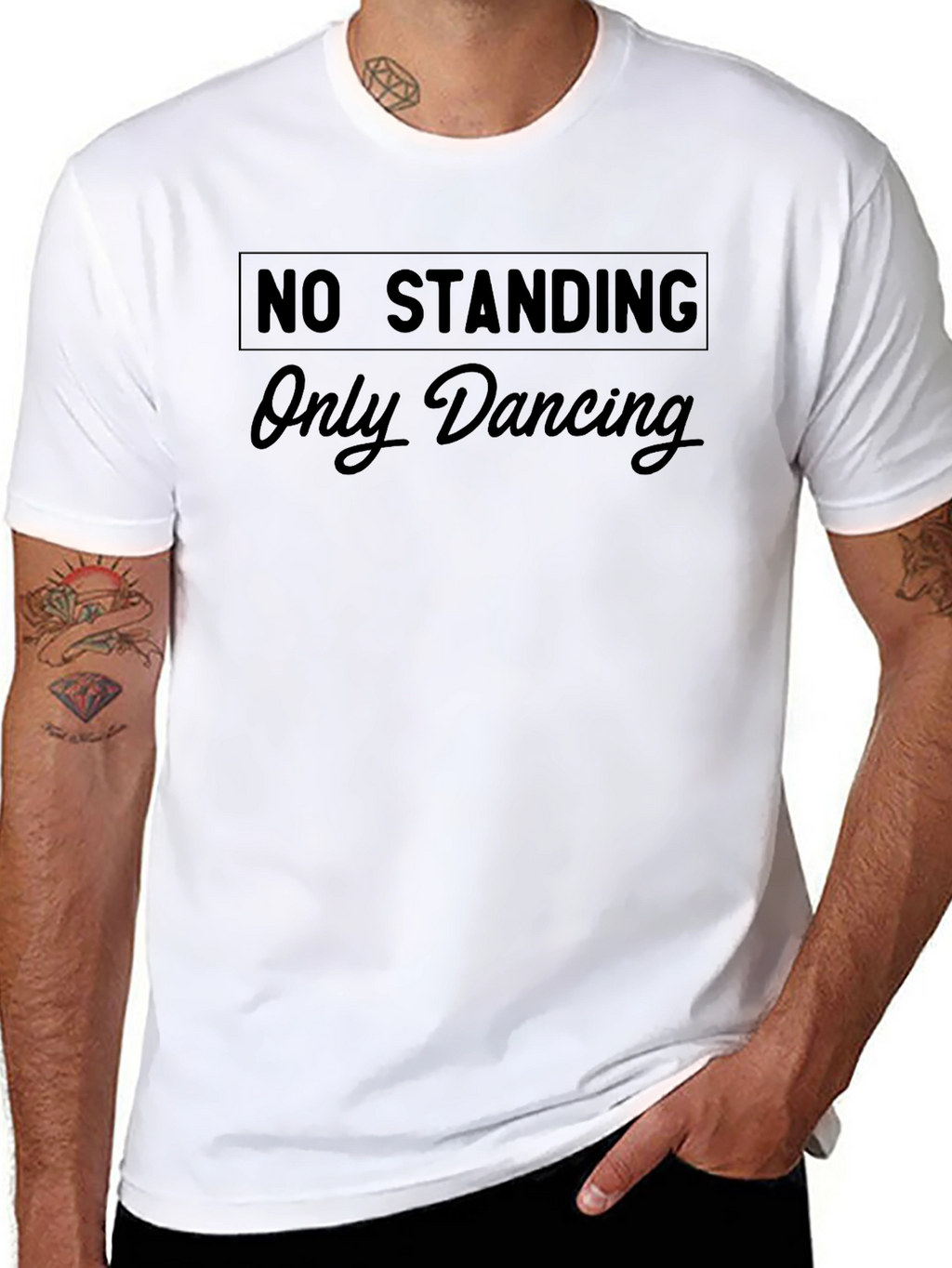 No Standing Only Dancing Black Graphic Tee