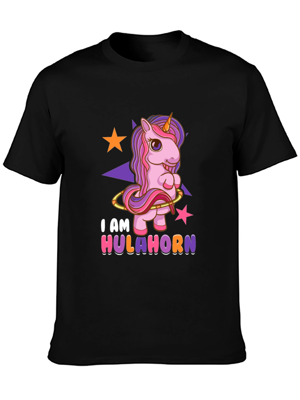 Hulahorn Unicorn Black T-Shirt