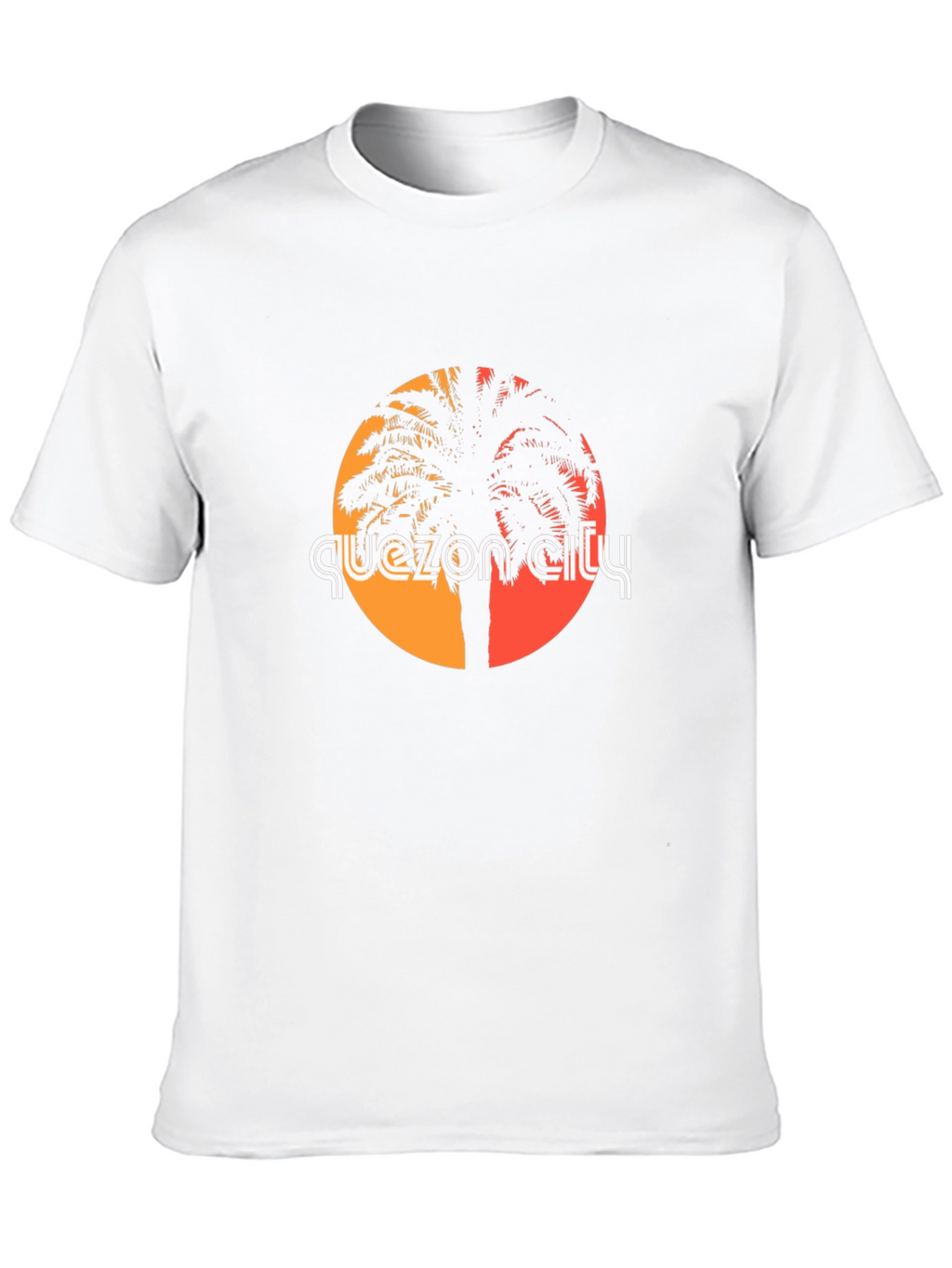 Quezon City Palm Tree Graphic T-Shirt - Black