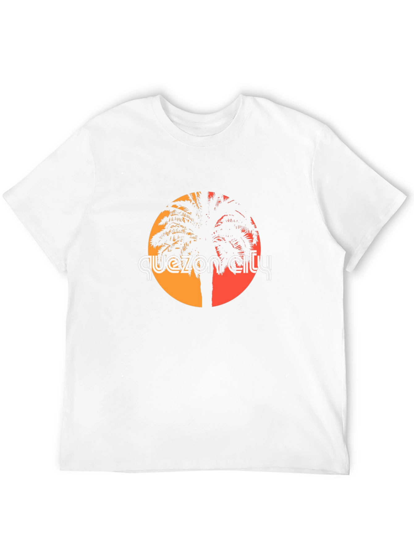 Quezon City Palm Tree Graphic T-Shirt - Black