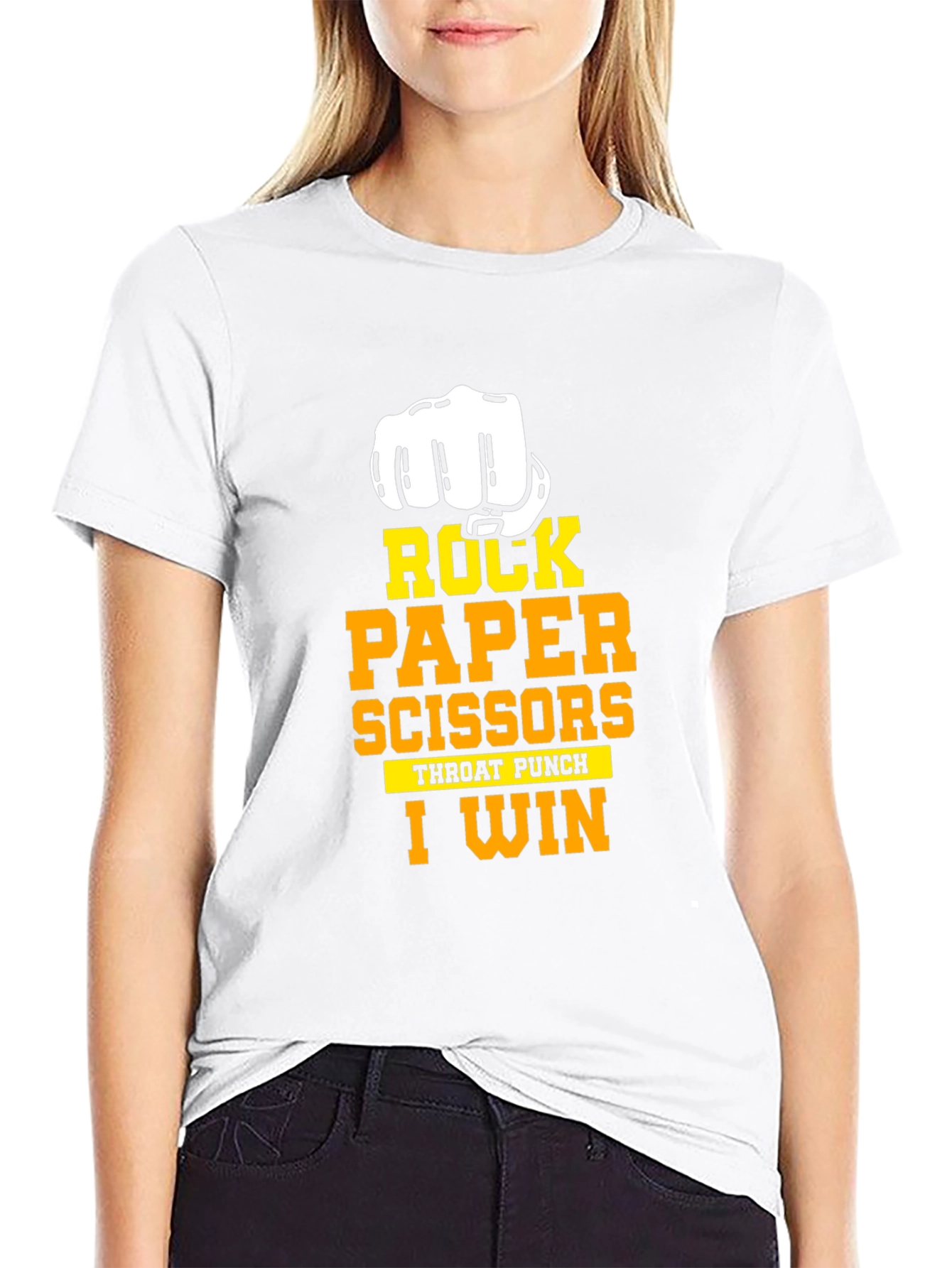 Rock Paper Scissors I Win Black T-Shirt