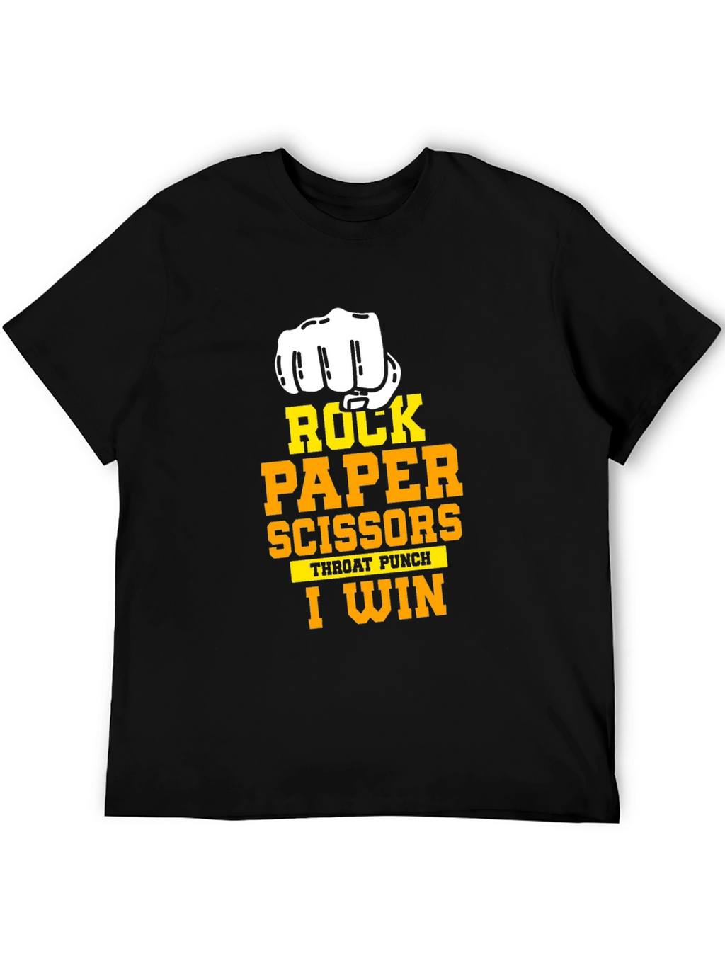 Rock Paper Scissors I Win Black T-Shirt