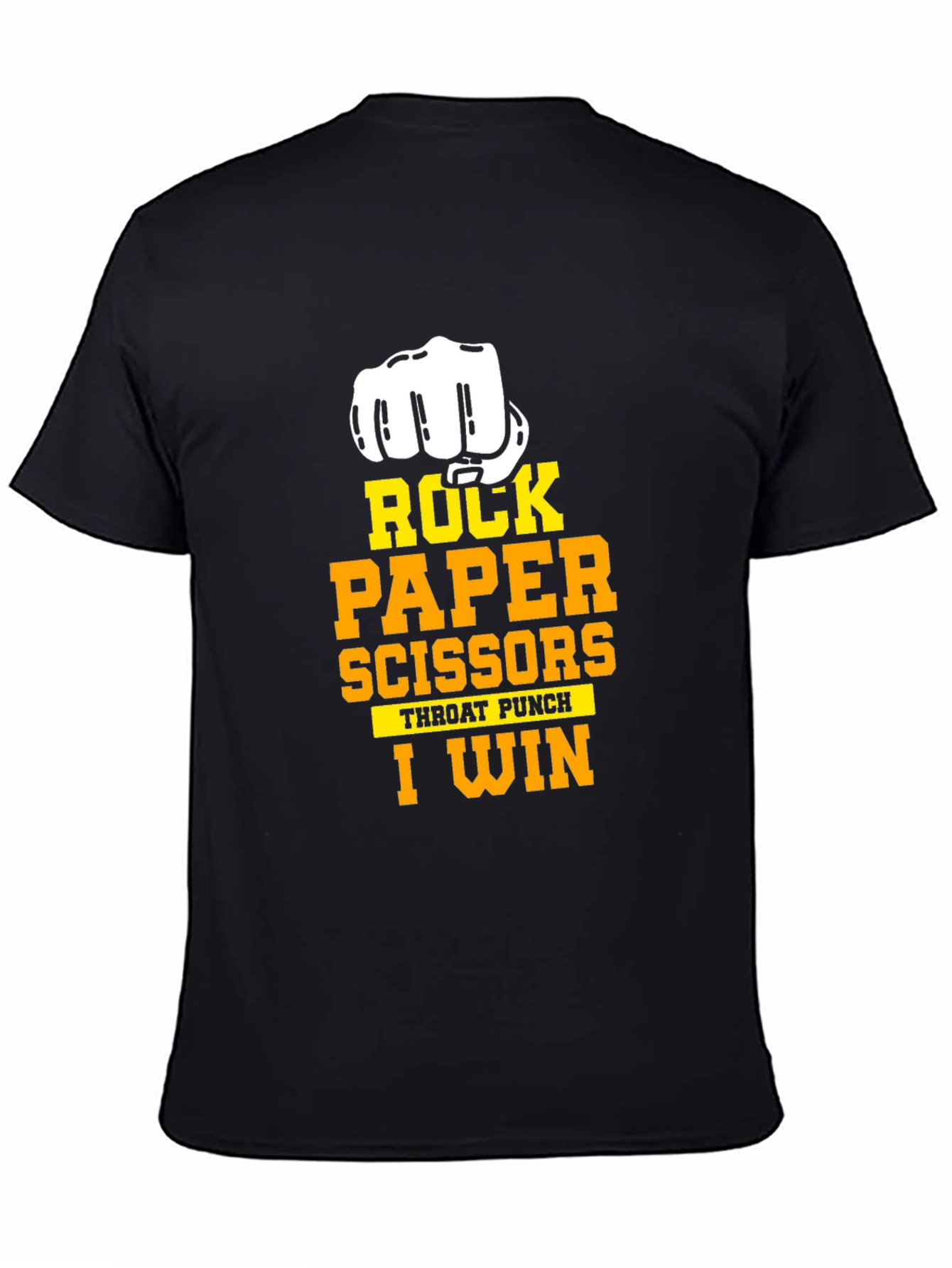 Rock Paper Scissors I Win Black T-Shirt