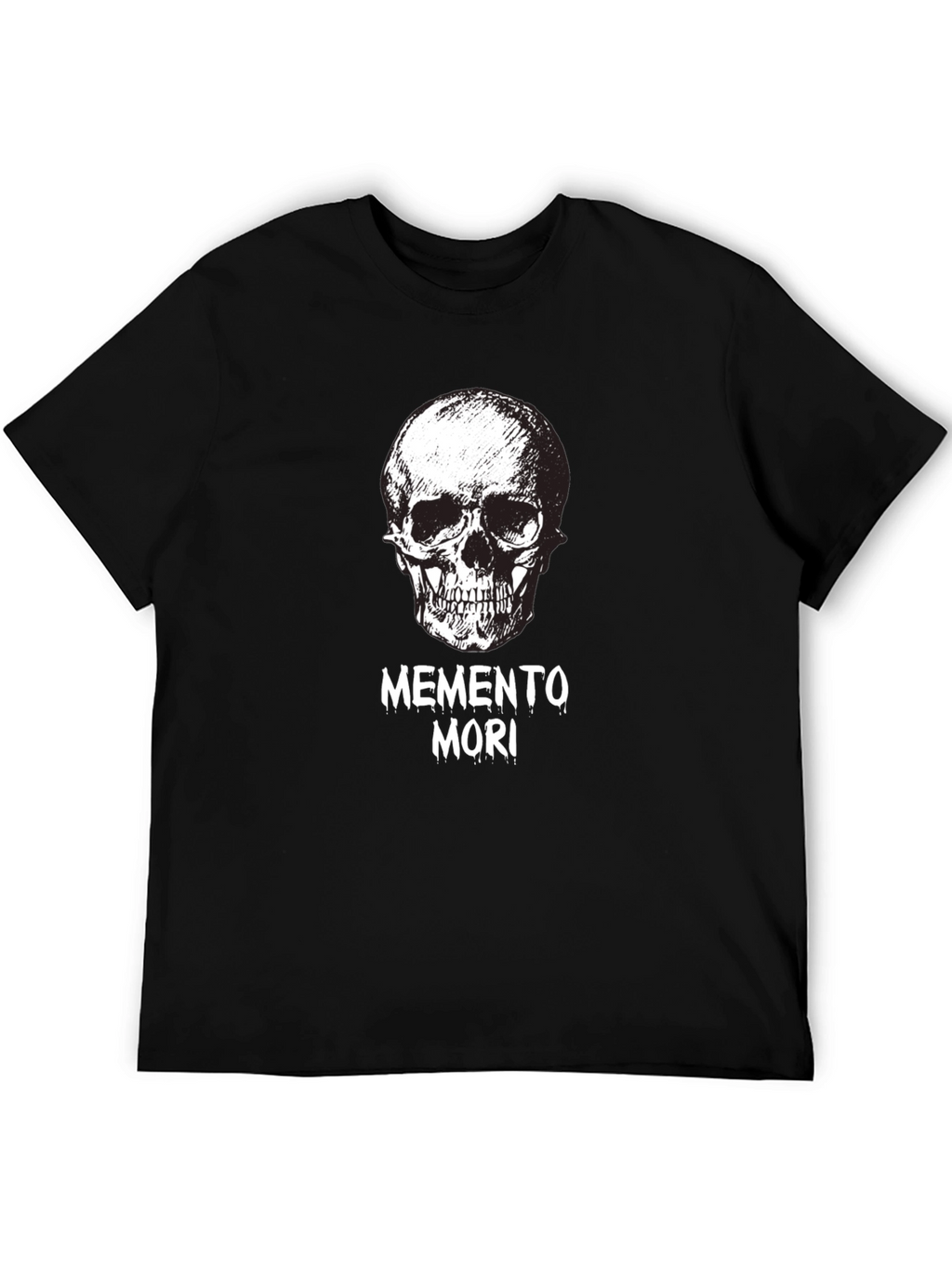 Memento Mori Skull Graphic Tee - Black