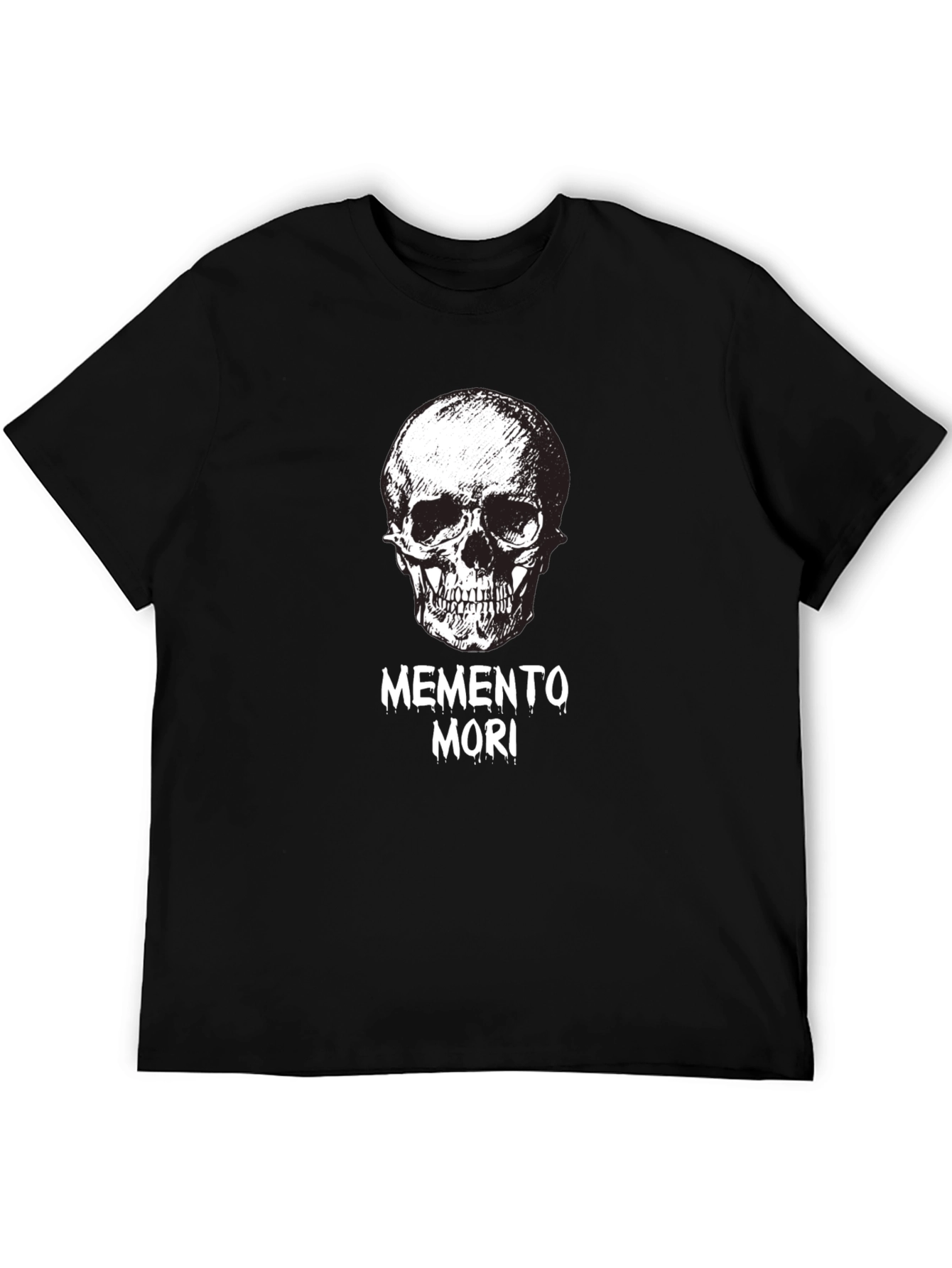 Memento Mori Skull Graphic Tee - Black