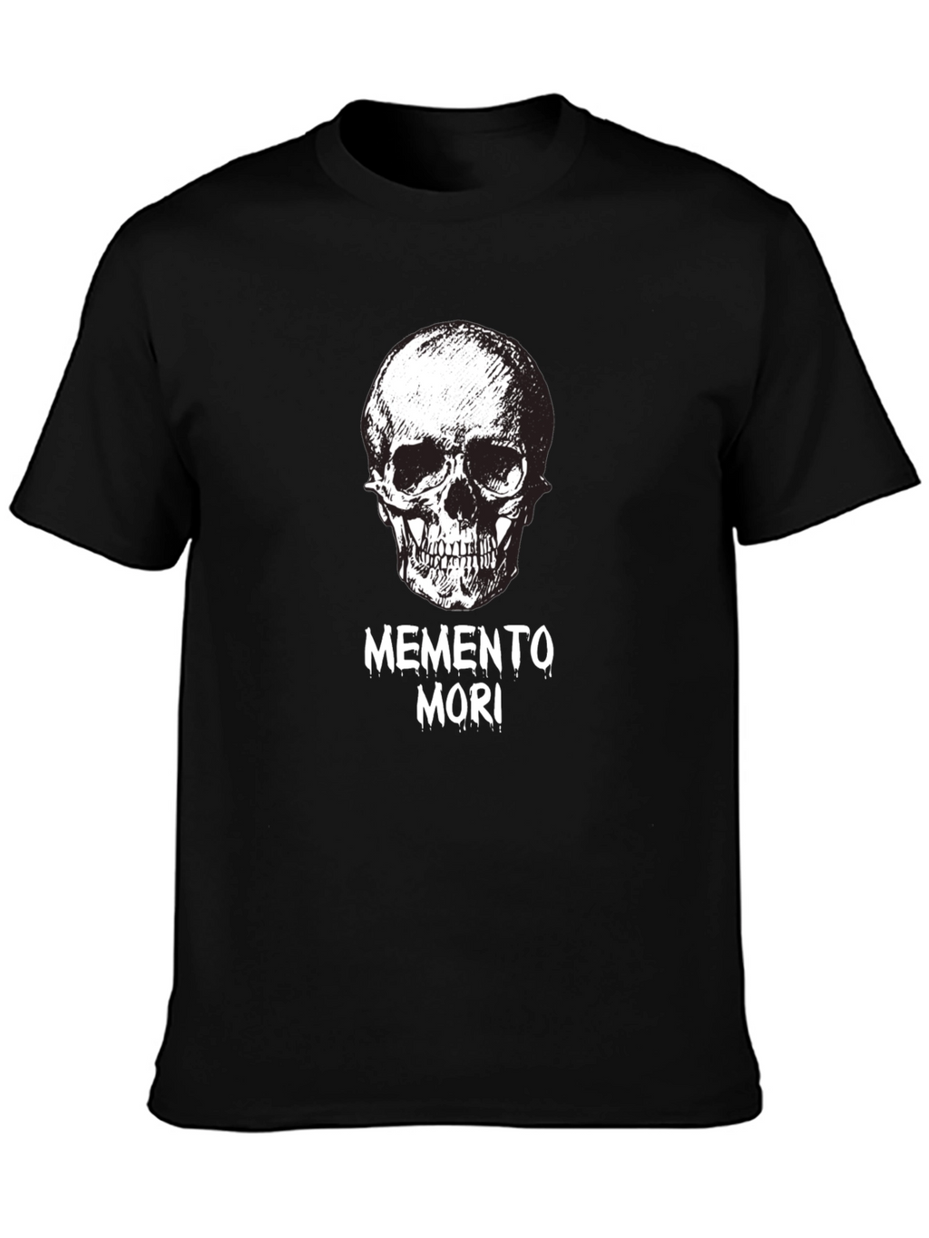 Memento Mori Skull Graphic Tee - Black